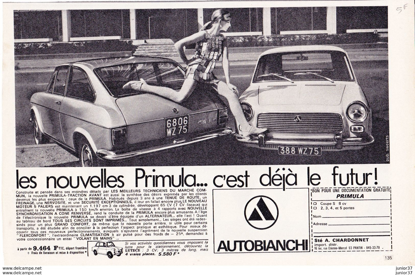 3 Feuillets De Magazine Autobianchi A 112 Juventus 1976, Autobianchi Primula, Autobianchi Prototype - Voitures