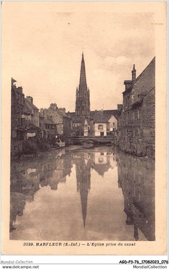 AGDP3-76-0223 - HARFLEUR - L'église Prise Du Canal  - Harfleur