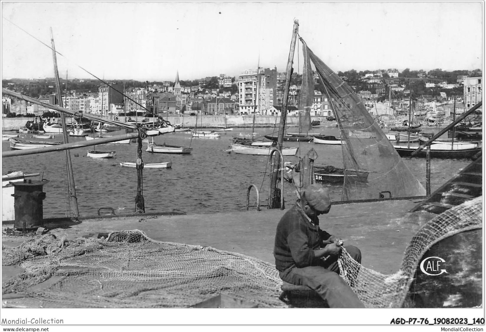 AGDP7-76-0593 - LE HAVRE - Le Petit Port - Raccomodage D'un Filet De Pêche  - Graville