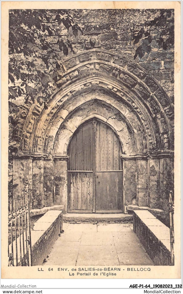 AGEP1-64-0067 - Environs De - SALIES-DE-BEARN - Bellocq - Le Portail De L'église - Salies De Bearn