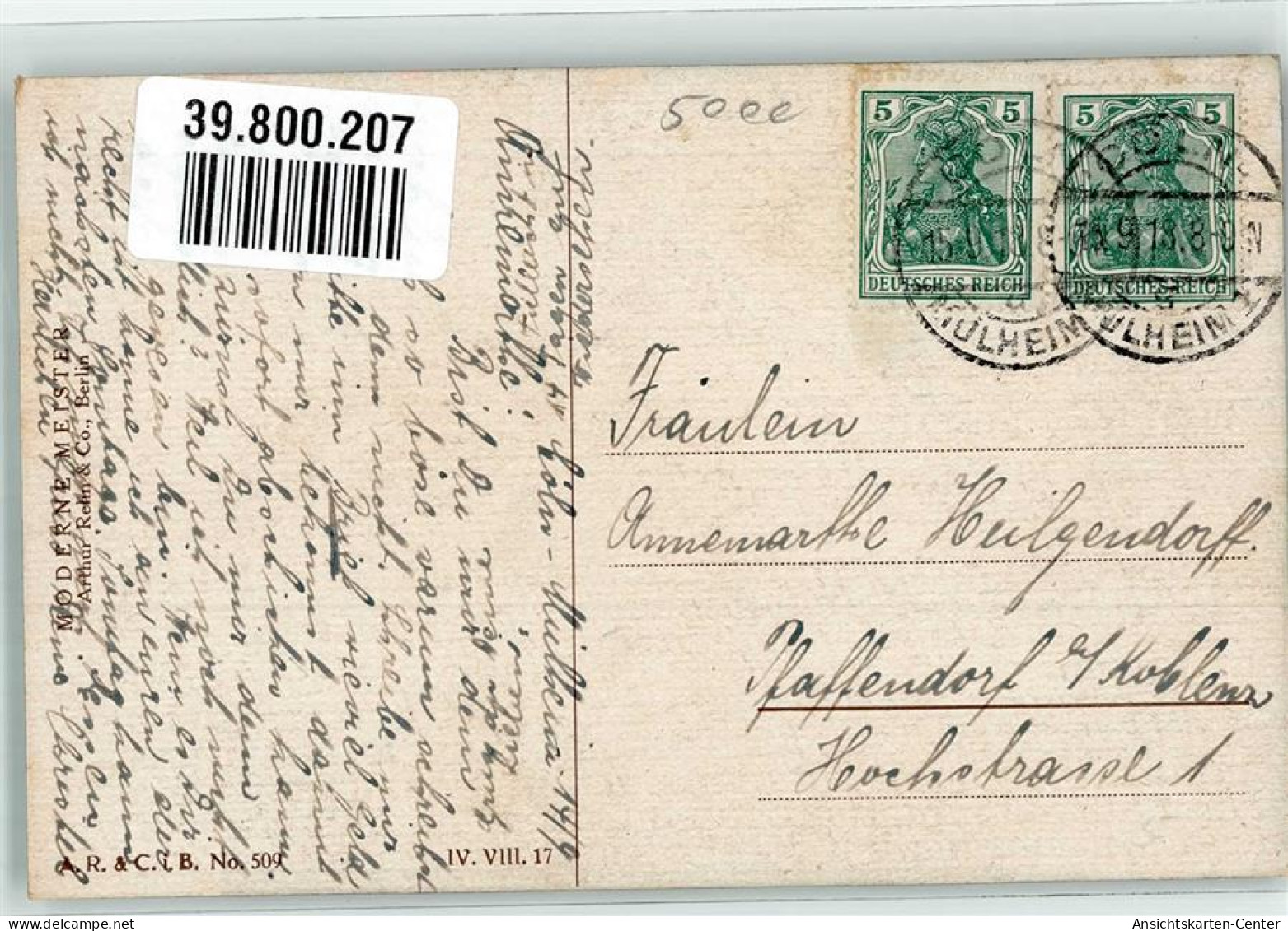 39800207 - Sign. Panitzsch Rob. Hausorgel Frau A.R. U. C.i.B. No. 509 - Other & Unclassified