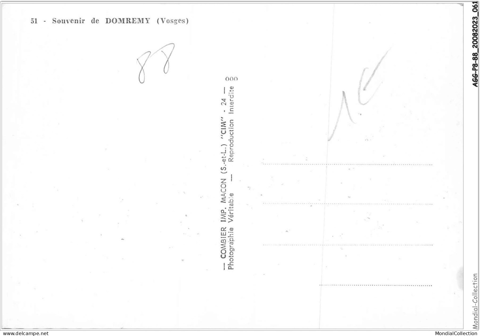 AGGP8-88-0647 - Souvenir De Domremy - Domremy La Pucelle