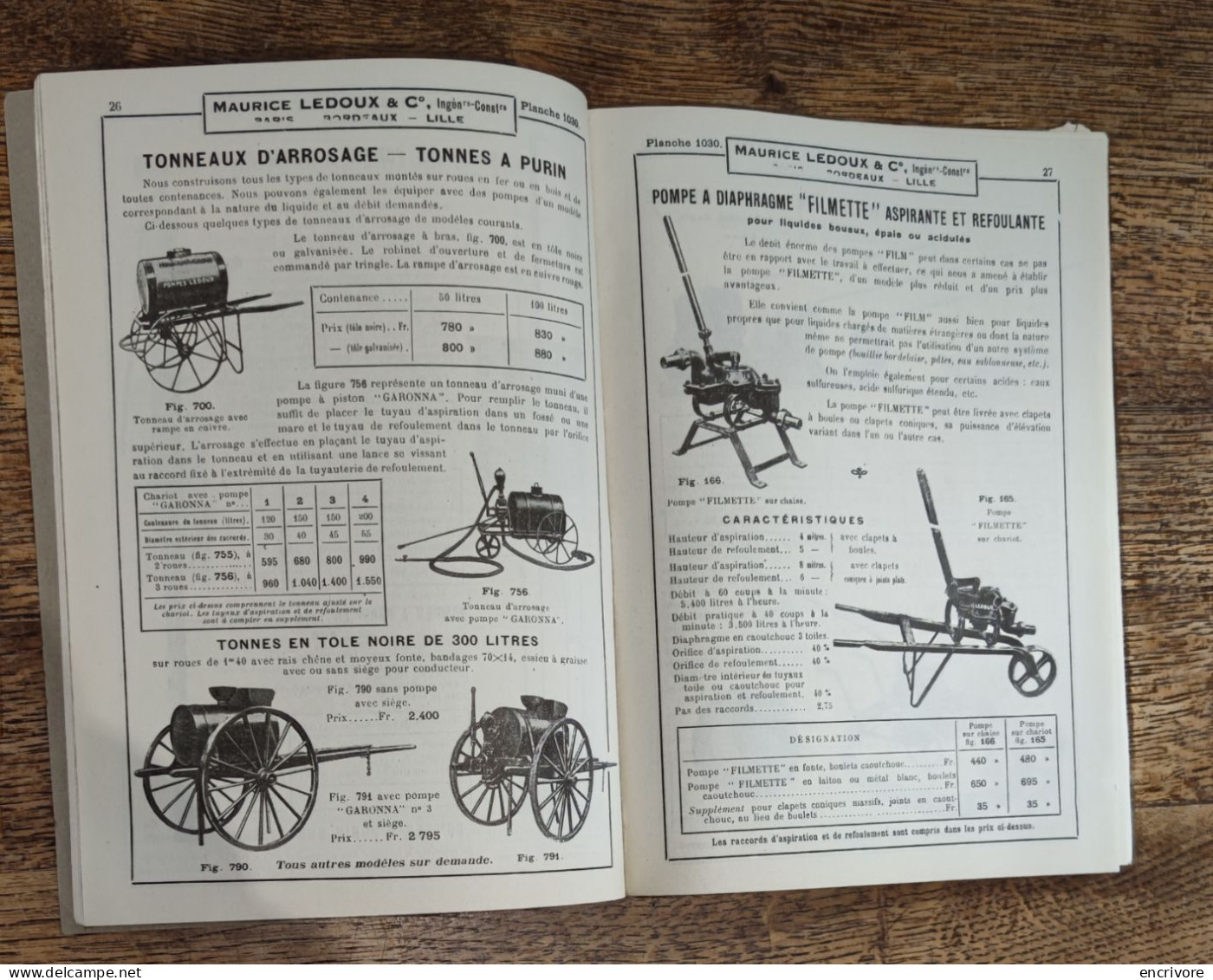 Catalogue POMPES LEDOUX Agricoles Et Ménagères Robinetterie Vin 1923 - 1900 – 1949