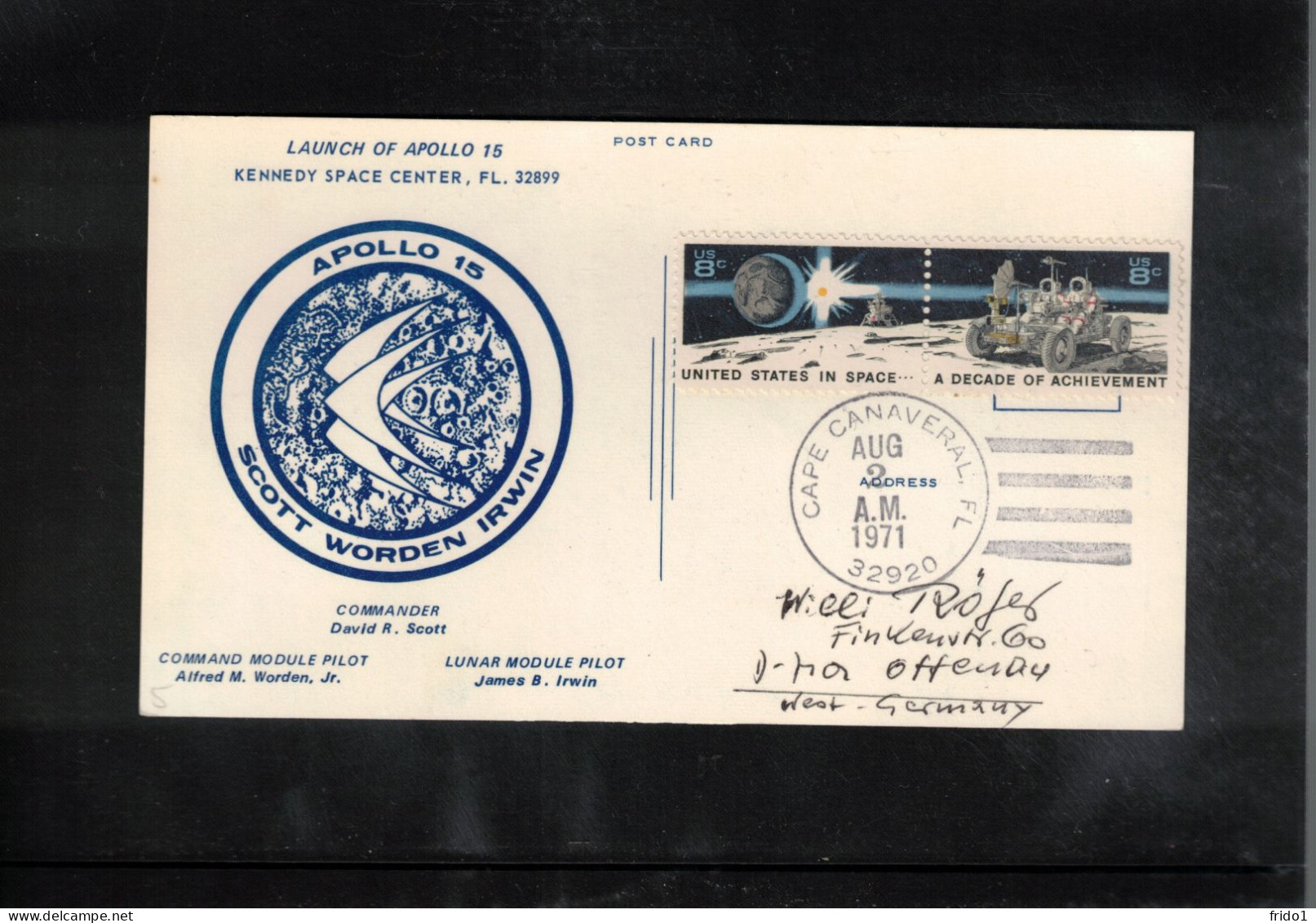 USA 1971 Space / Weltraum - Apollo 15 Launch Interesting Postcard - Estados Unidos