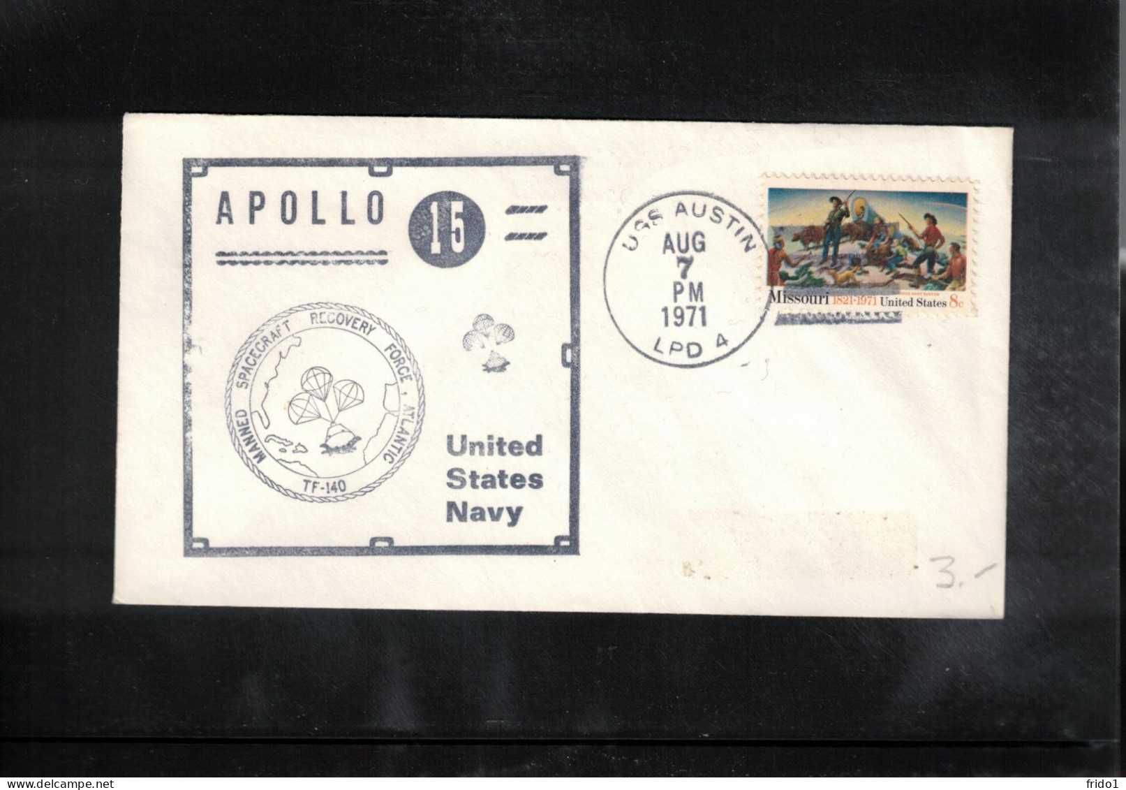 USA 1971 Space / Weltraum - Apollo 15 US Navy Recovery Force TF 140 Atlantic - USS AUSTIN Interesting Cover - USA