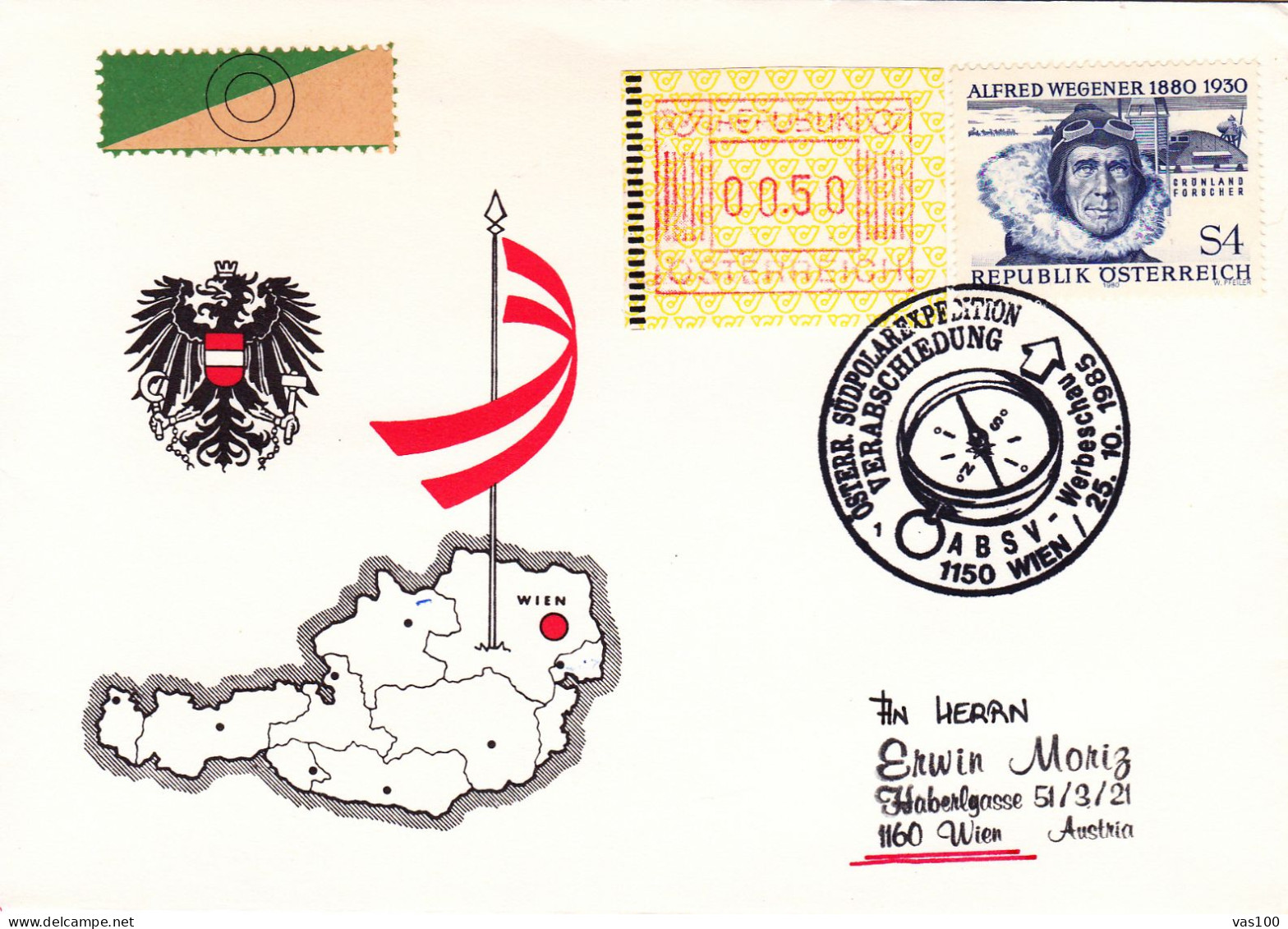 AUSTRIA POSTAL HISTORY / SUDPOLAREXPEDITION, 25.10.1985 - Covers & Documents