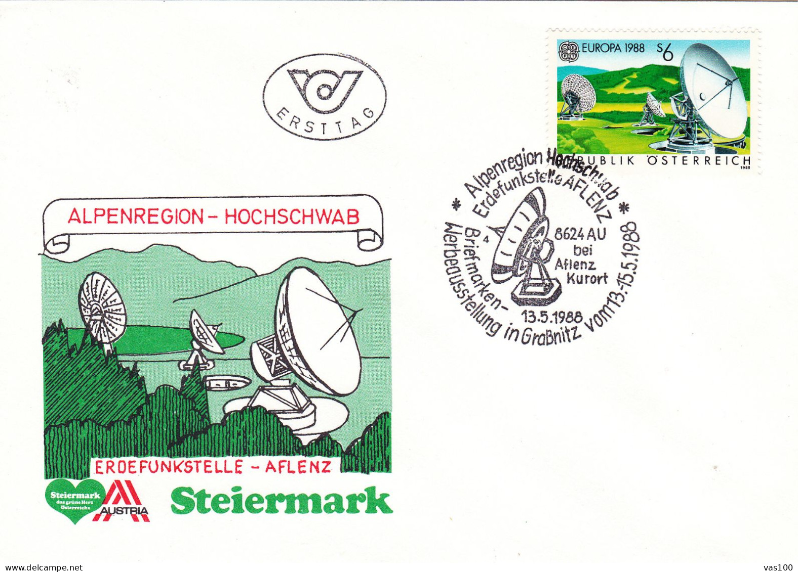 AUSTRIA POSTAL HISTORY / ASTRONOMY, 13.05.1988 - FDC