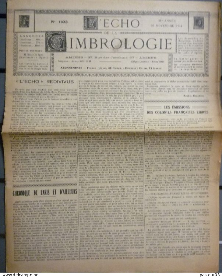 L'Echo De La Timbrologie Voir Liste - Frans (vanaf 1941)