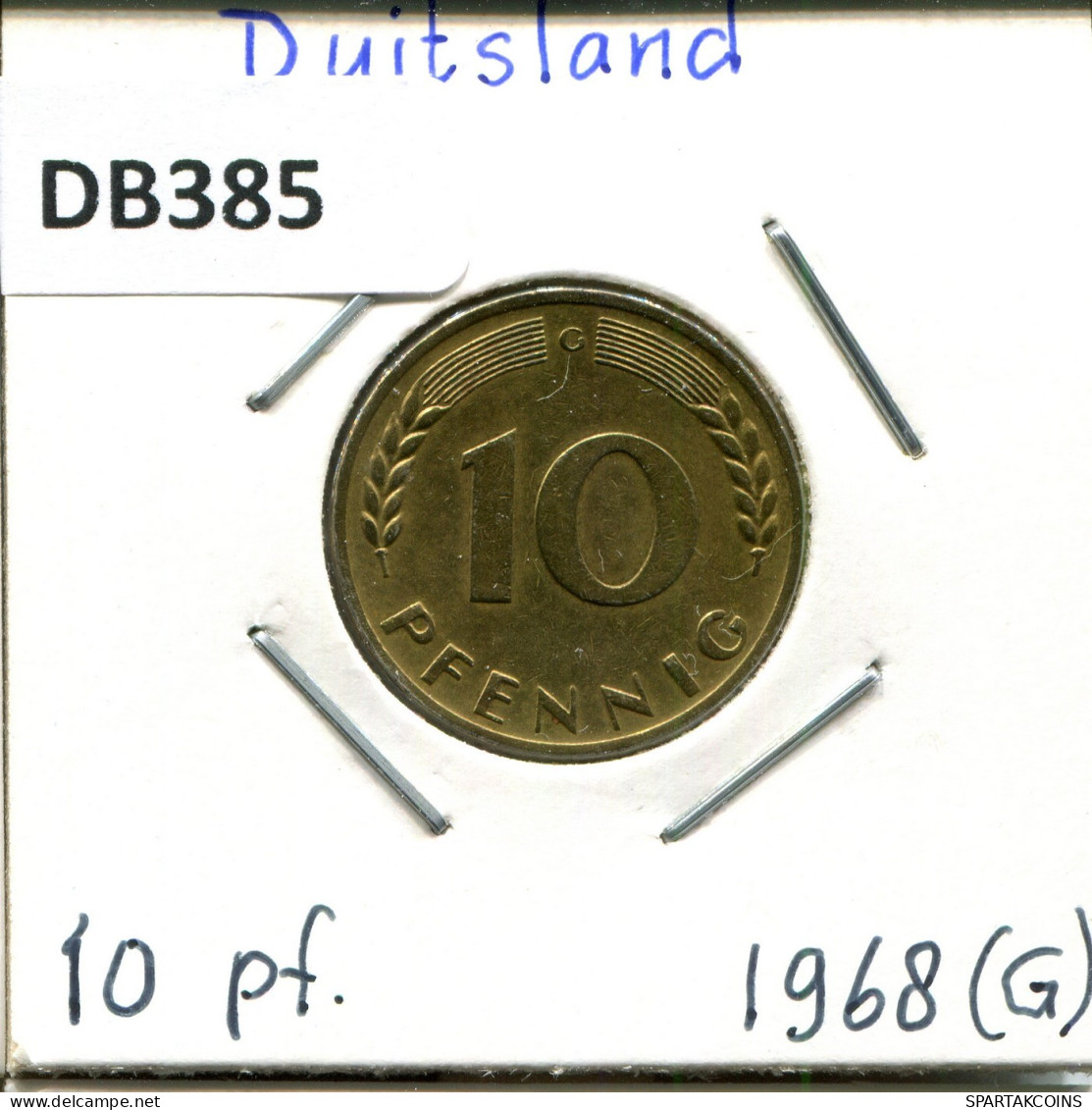 10 PFENNIG 1968 G WEST & UNIFIED GERMANY Coin #DB385.U.A - 10 Pfennig