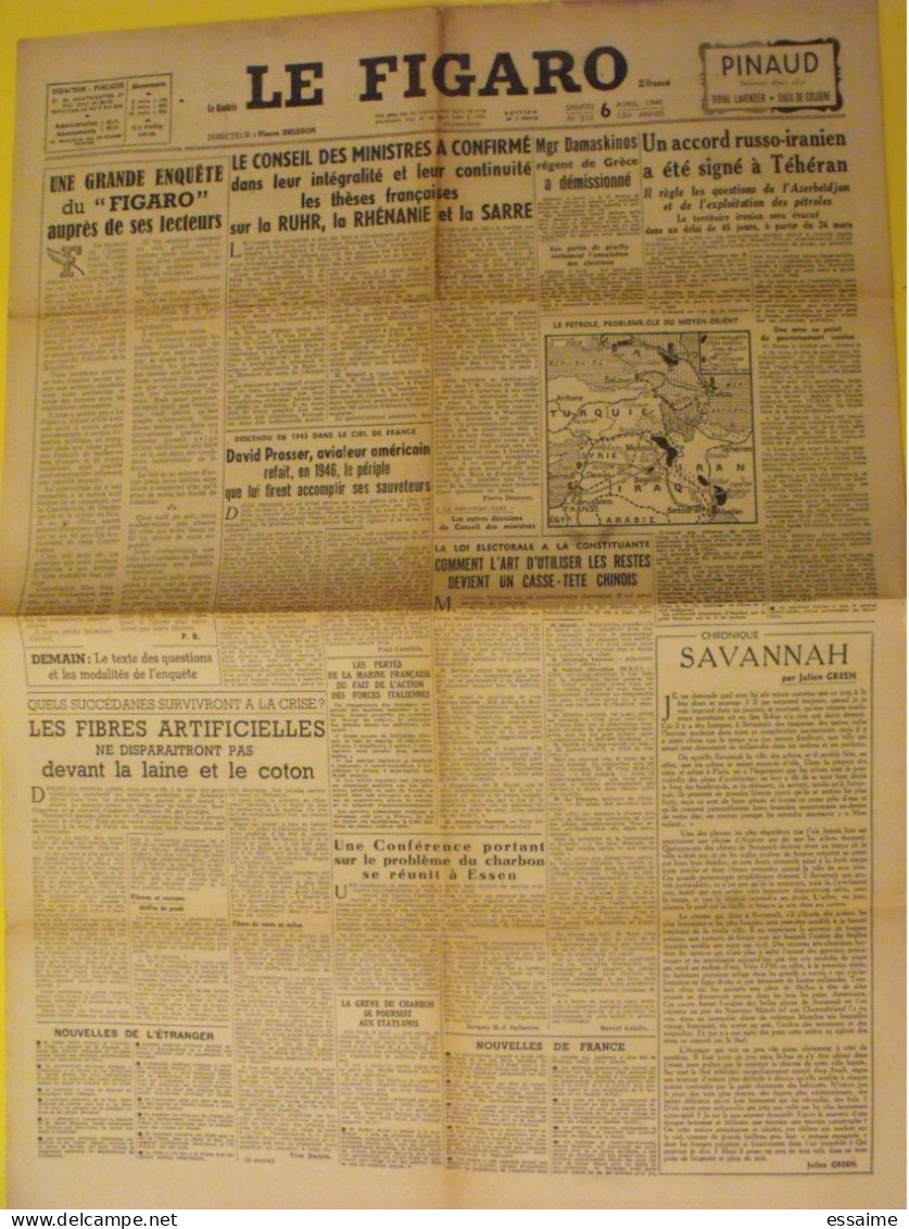 6 N° Le Figaro De 1946. Mauriac Duhamel Nuremberg Green Blum Chine Haiphong Trieste Saumur Petiot - Otros & Sin Clasificación