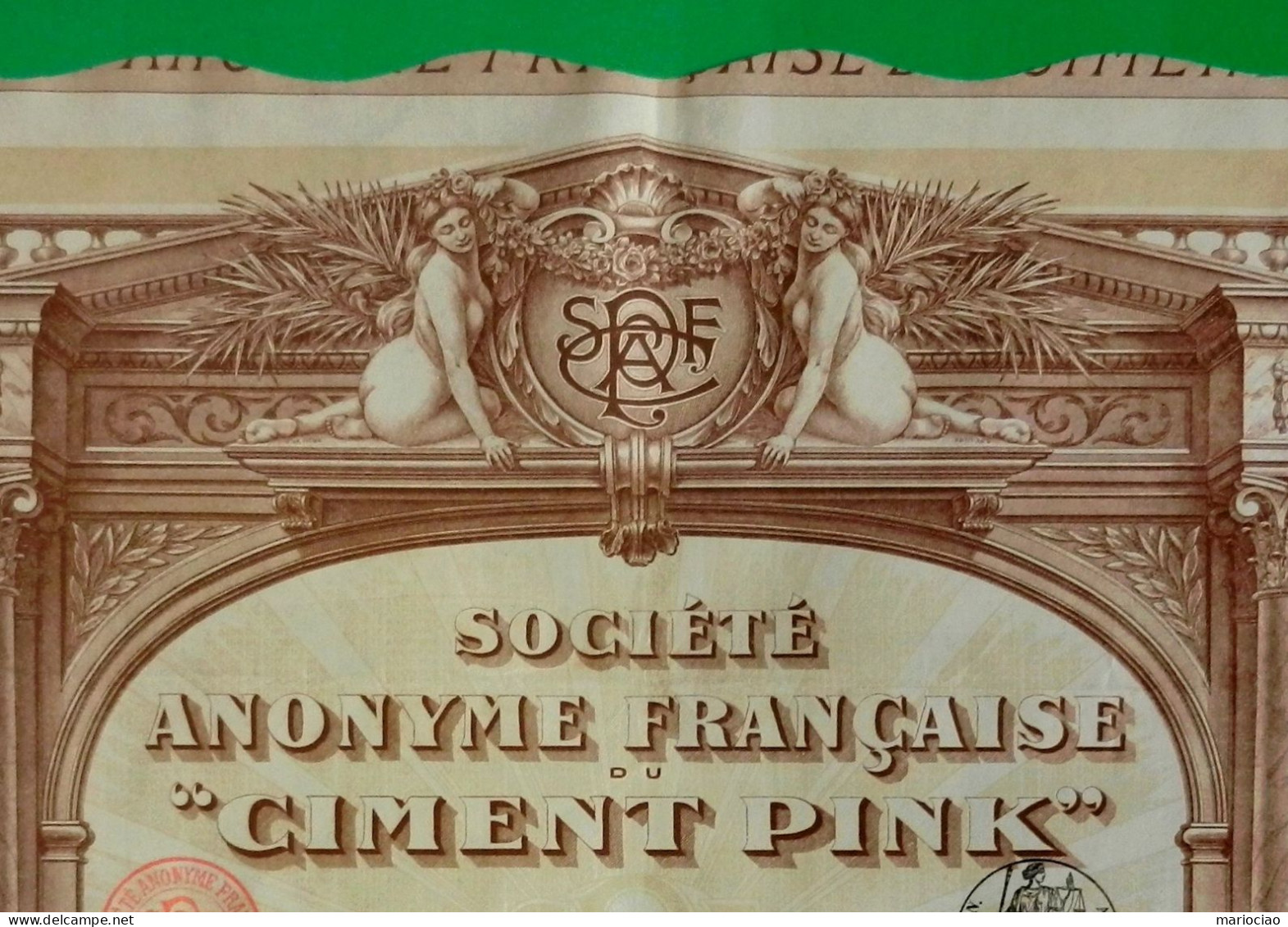 T-FR Société Anonyme Française Du Ciment Pink 1909 - TRES RARE ! - Otros & Sin Clasificación