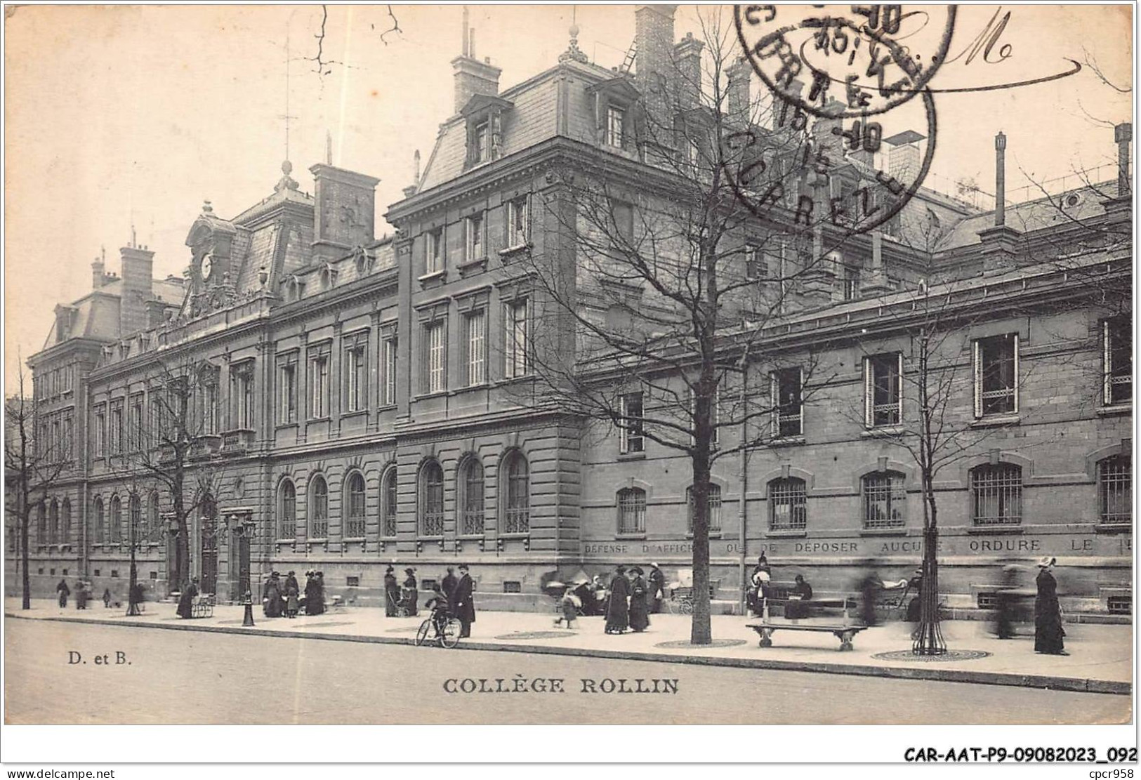 CAR-AATP9-75-0796 - PARIS - Collège Rollin - Enseignement, Ecoles Et Universités