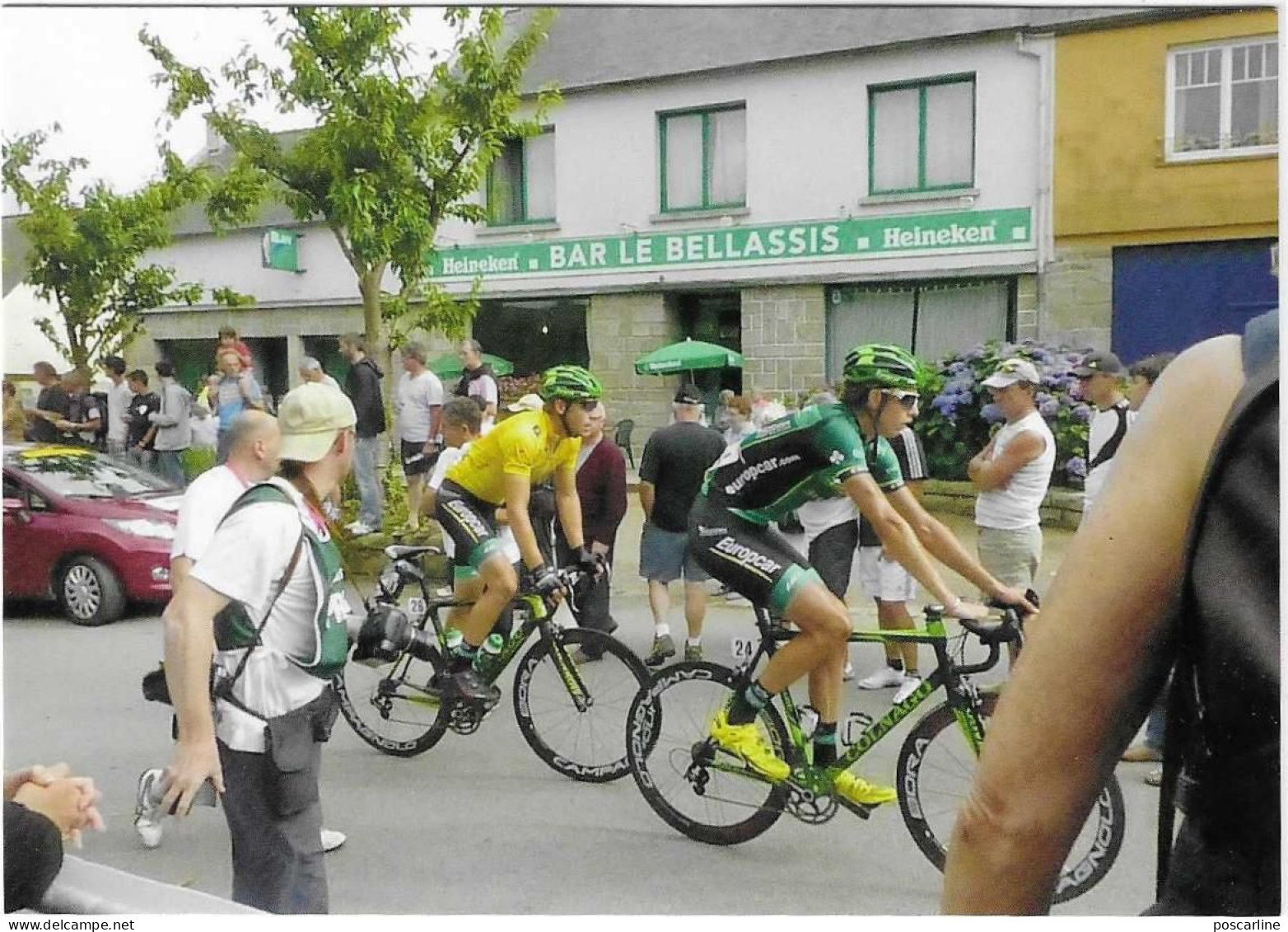 29 Guerlesquin, Place, Bar Le Bellassis, Course, Cyclisme, équipe Europcar, 1, 2 Scans - Guerlesquin