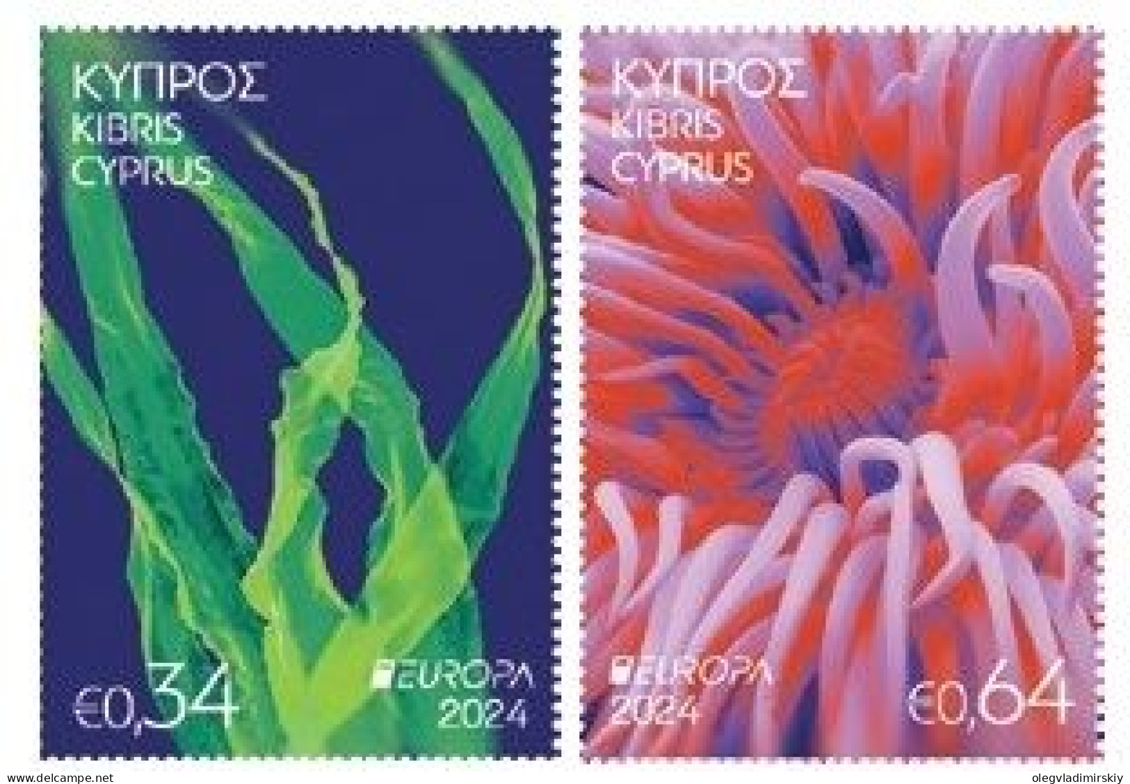 Cyprus 2024 Europa CEPT Underwater Fauna & Flora Set Of 2 Stamps MNH - Ungebraucht