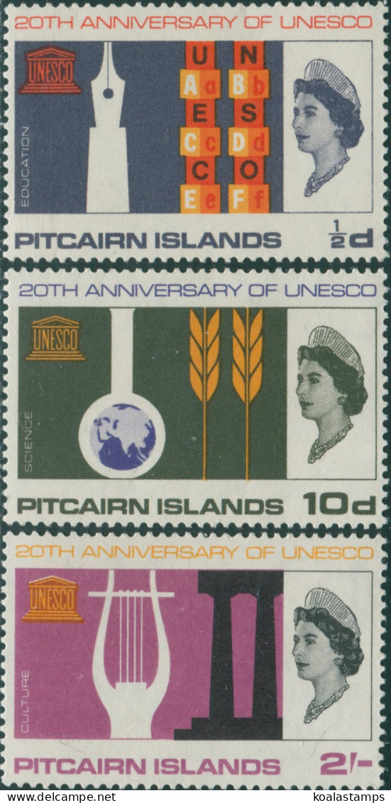 Pitcairn Islands 1966 SG61-63 UNESCO Set MNH - Pitcairninsel