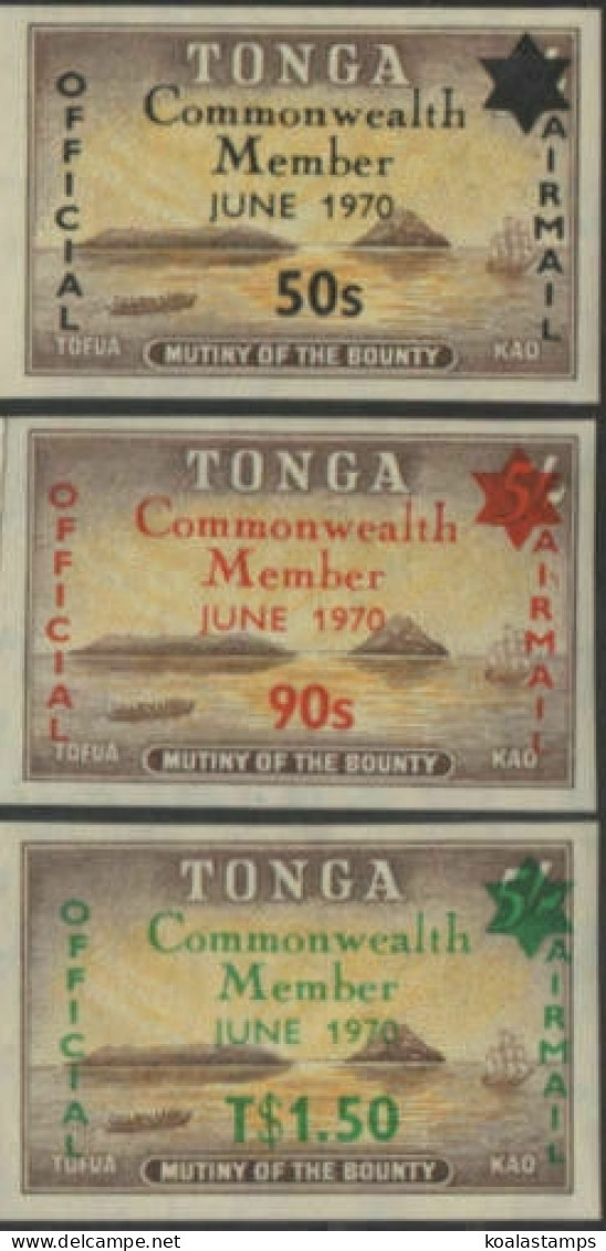 Tonga Official 1970 SGO42-O44 Commonwealth Membership Set MLH - Tonga (1970-...)