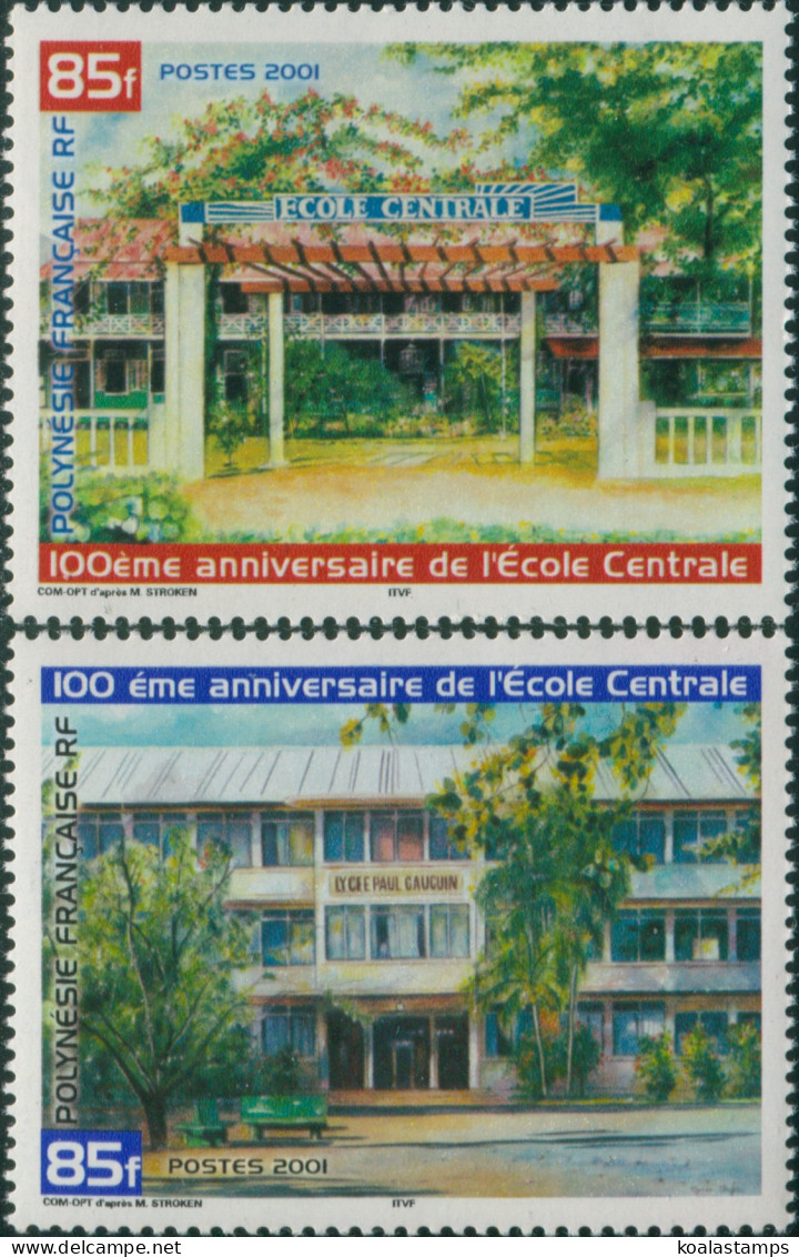 French Polynesia 2001 Sc#791-792,SG895-896 Ecole Centrale Set MNH - Sonstige & Ohne Zuordnung