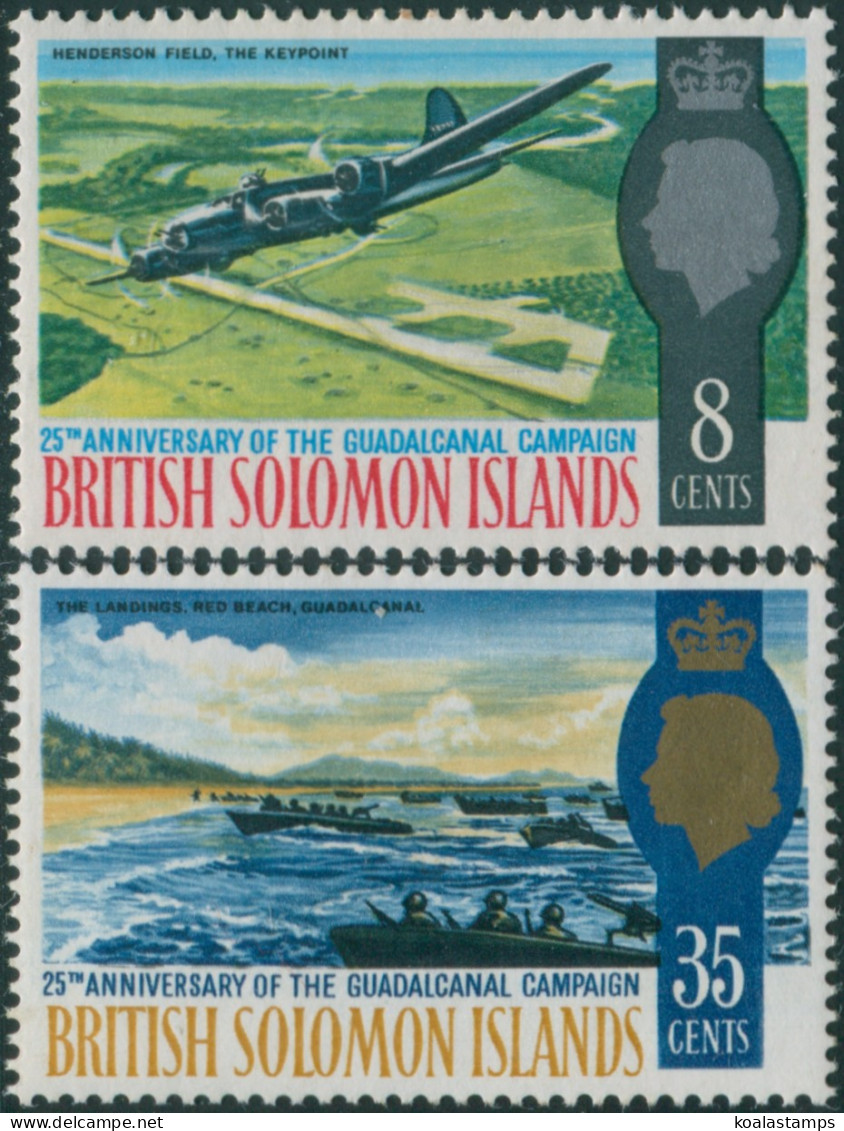 Solomon Islands 1967 SG160-161 Guadalcanal Campaign Set MLH - Salomon (Iles 1978-...)