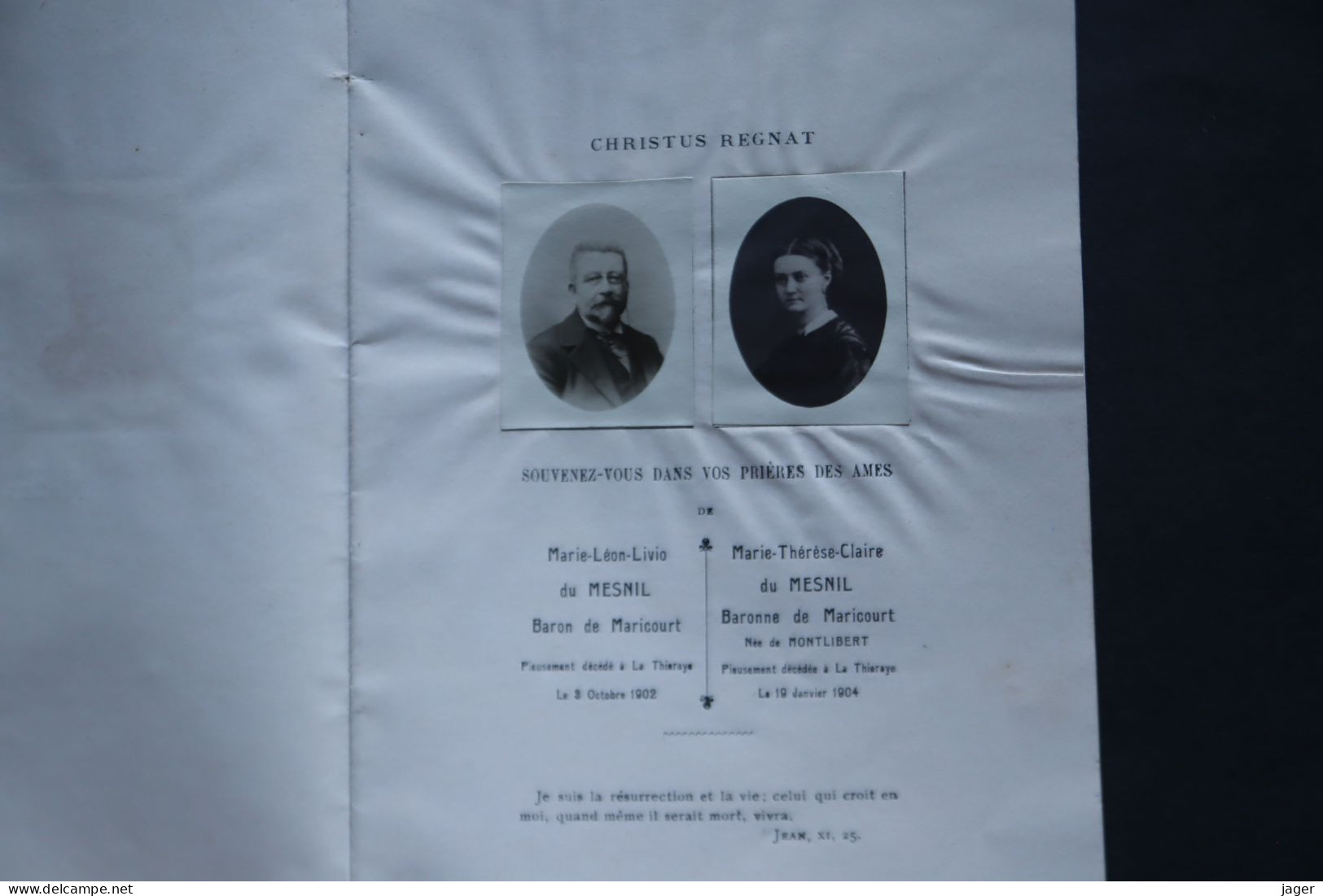 Mes Parents Notes Intimes Baron Et Baronne De Maricourt Famille Du Mesnil 1904 Noblesse - Historische Dokumente