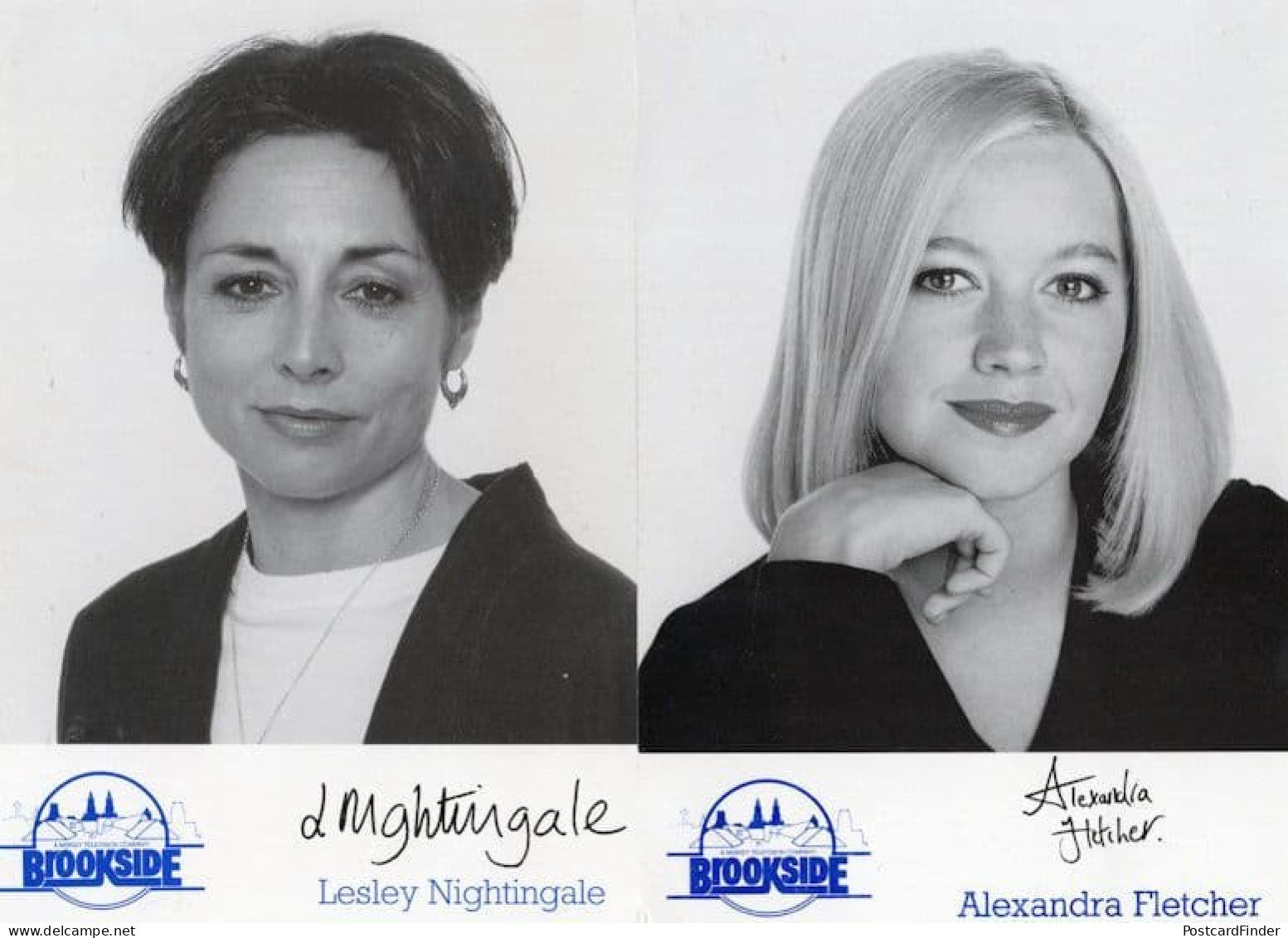 Alexandra Fletcher Lesley Nightingale 2x Brookside Pre Printed Signed Cast Card - Acteurs & Toneelspelers