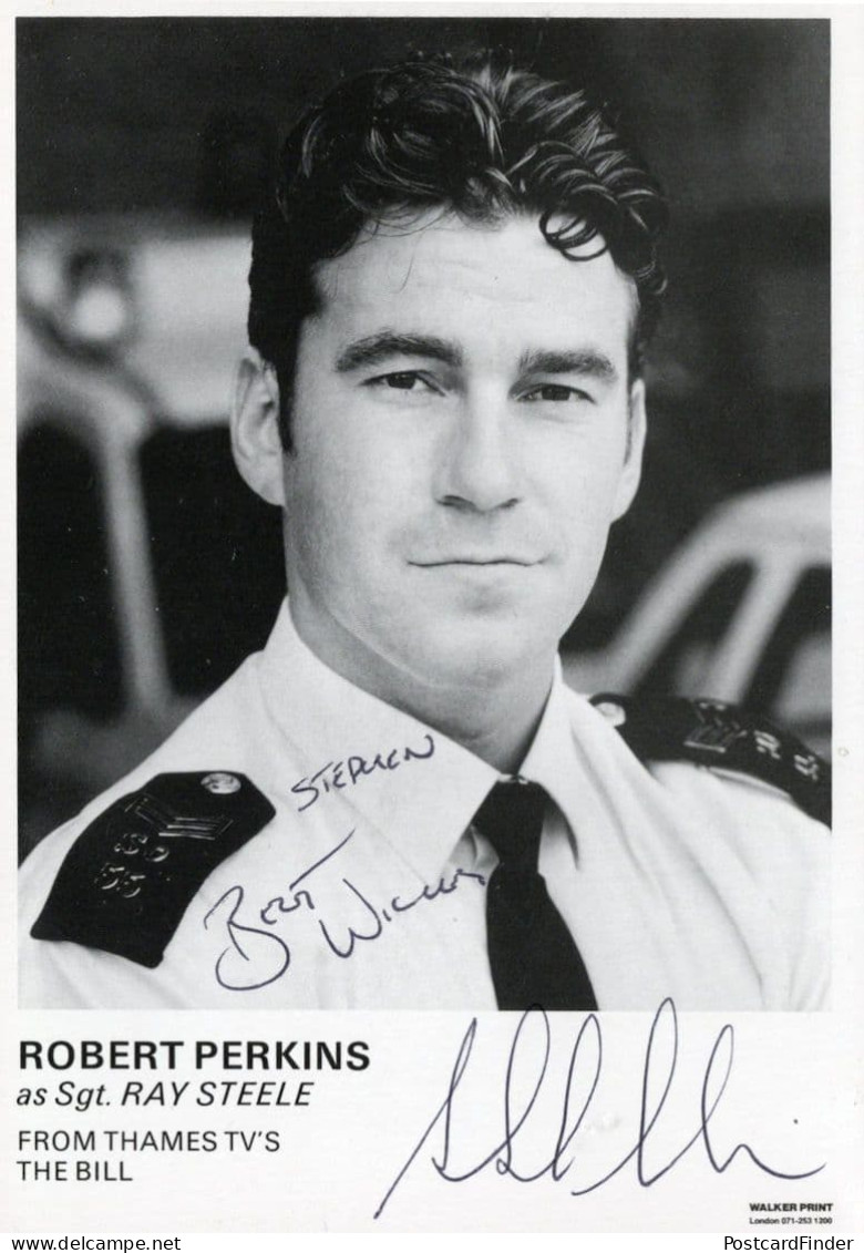 Robert Perkins As Sgt Ray SteeleThe Bill ITV Hand Signed Cast Card - Schauspieler Und Komiker