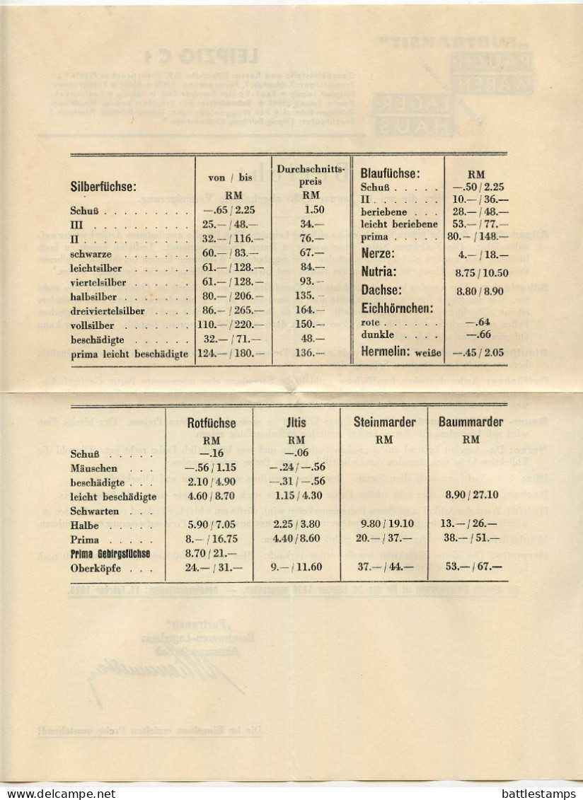 Germany 1936 Cover & Letter; Leipzig - Furtransit, Rauchwaren-Lagerhaus To Schiplage; 3pf. Meter - Maschinenstempel (EMA)