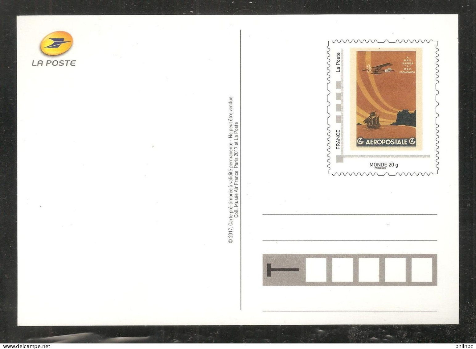 France, Entier Postal, Prêt à Poster, Carte Postale, Ligne Aéropostale, A Mais Rapida A Mais Economica, Neuf **, TTB - PAP: Sonstige (1995-...)