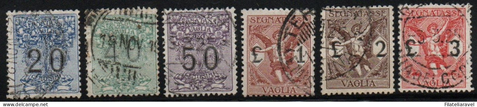 REGNO DI ITALIA - 1924 SEGNATASSE PER VAGLIA - Soggetti Allegorici - Sassone 1/6 Serie Completa 6 Valori. Annullati. - Postage Due