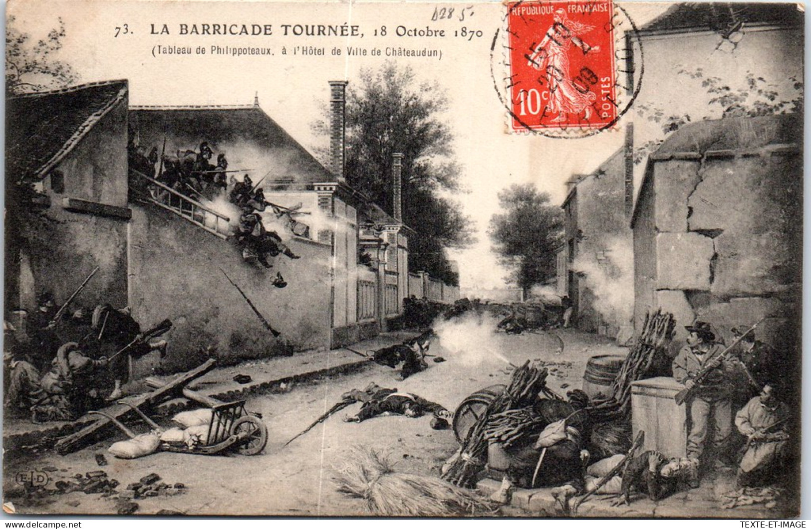 28 CHATEAUDUN - Combats De 1870, Barricade Tournee  - Chateaudun