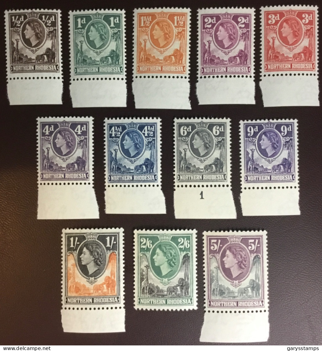 Northern Rhodesia 1953 Giraffes & Elephants Definitives Set To 5s MNH - Rhodésie Du Nord (...-1963)