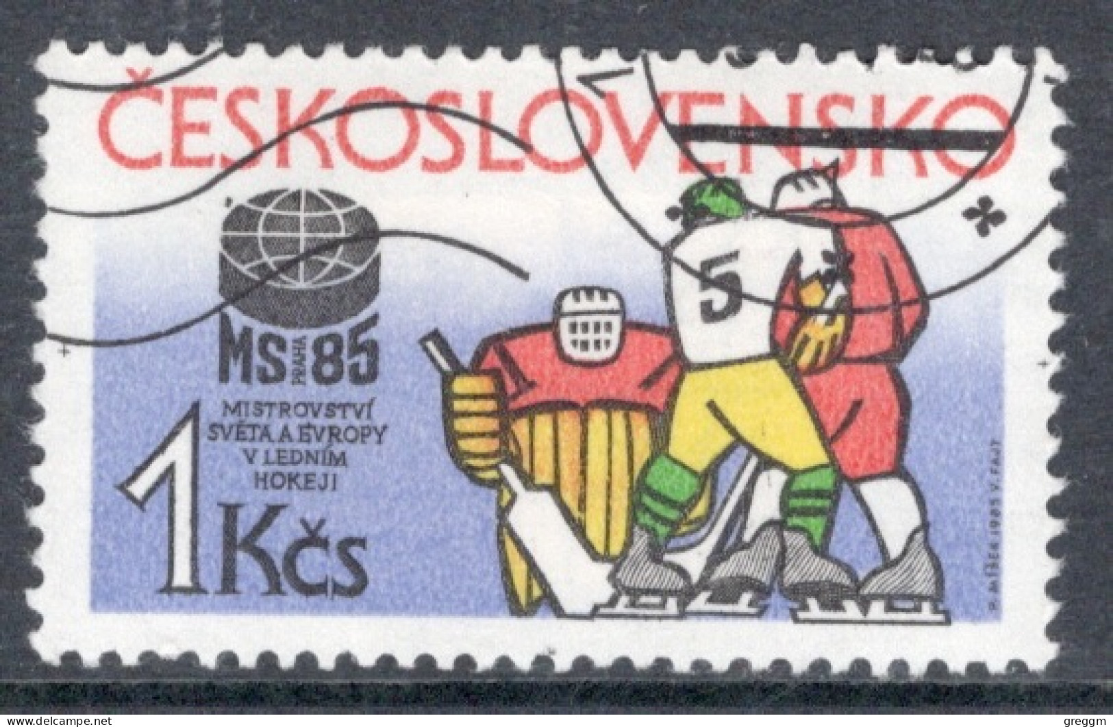 Czechoslovakia 1985 Single Stamp For World And European Ice Hockey Championships, Prague In Fine Used - Gebruikt