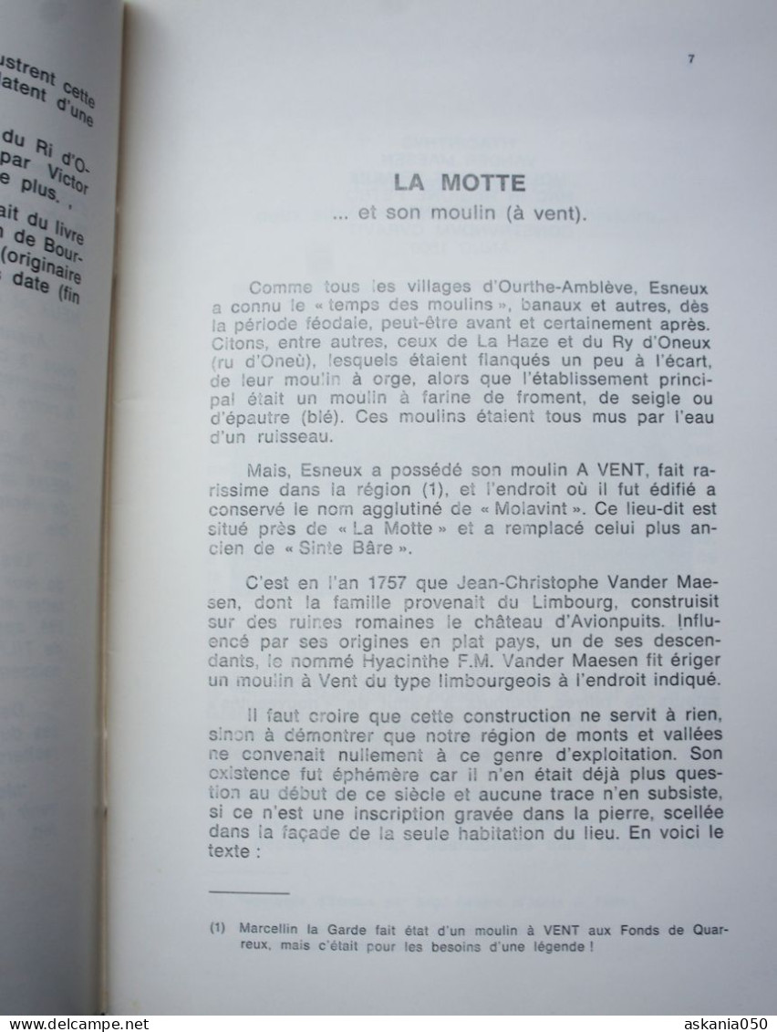 Histoire Hameaux ESNEUX Han Avister La Gombe Montfort Fontin Hony Amostrenne Fechereux Lhonneux Le Champay - Belgique