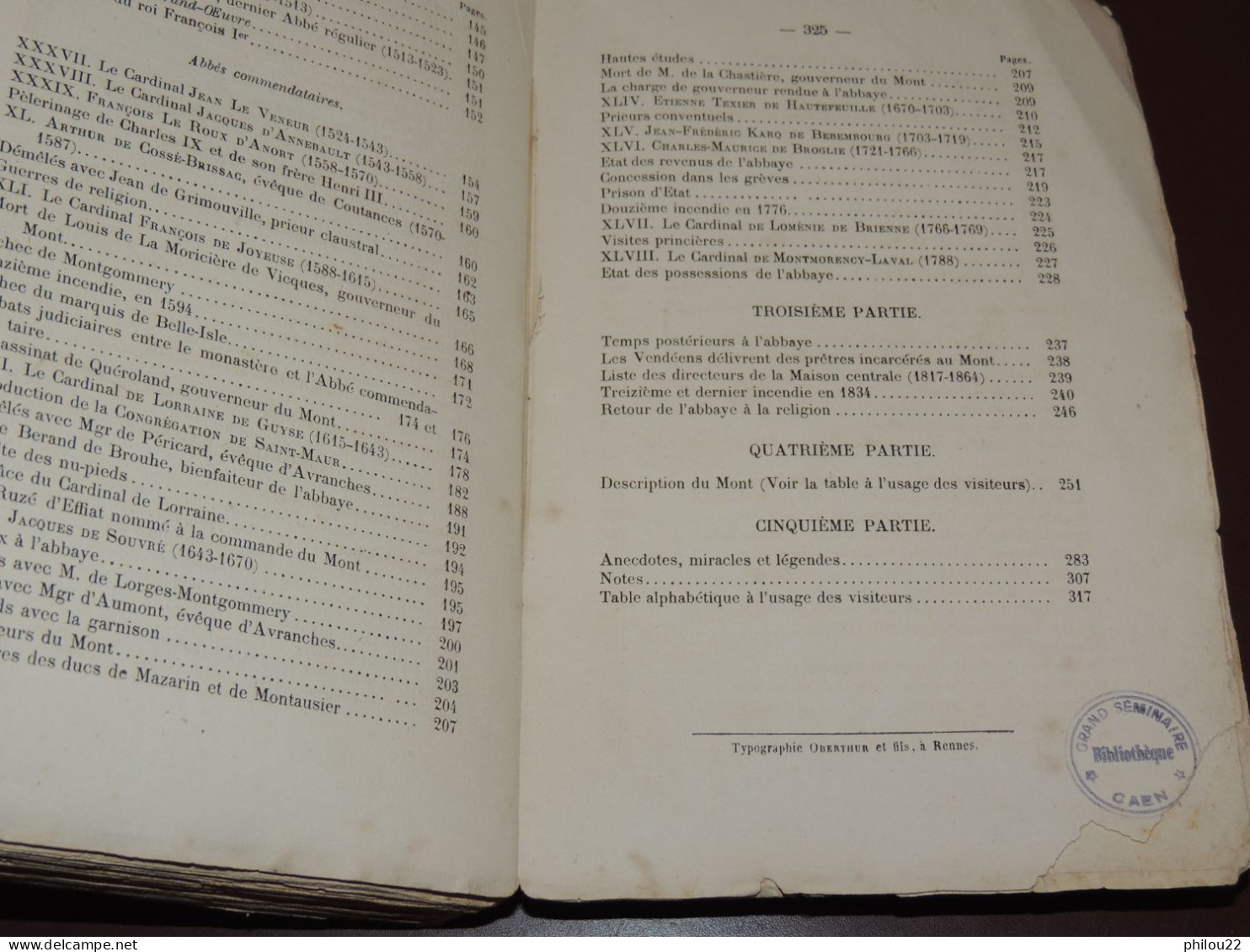 DESCHAMPS DU MANOIR - Histoire du Mont-Saint-Michel...  E.O.  1869