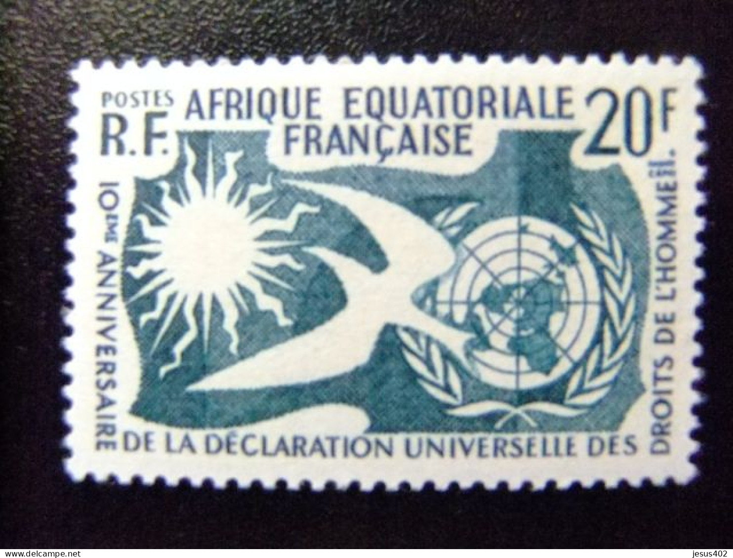 56 AFRICA EQUATORIAL FRANCESA ( A.E.F.) 1958 / X ANIVERSARIO O.N.U. / YVERT 245 ** MNH - Unused Stamps