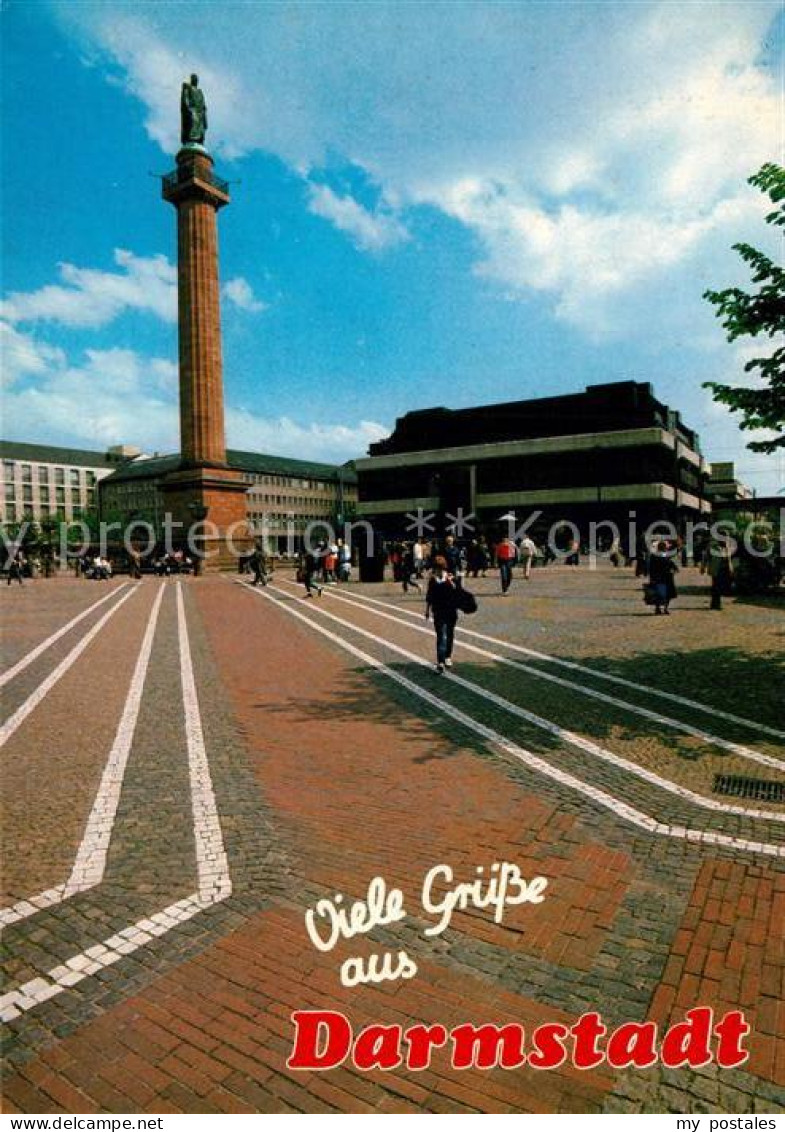 73263744 Darmstadt Luisenplatz Mit Ludwigssaeule Und Rathaus Darmstadt - Darmstadt