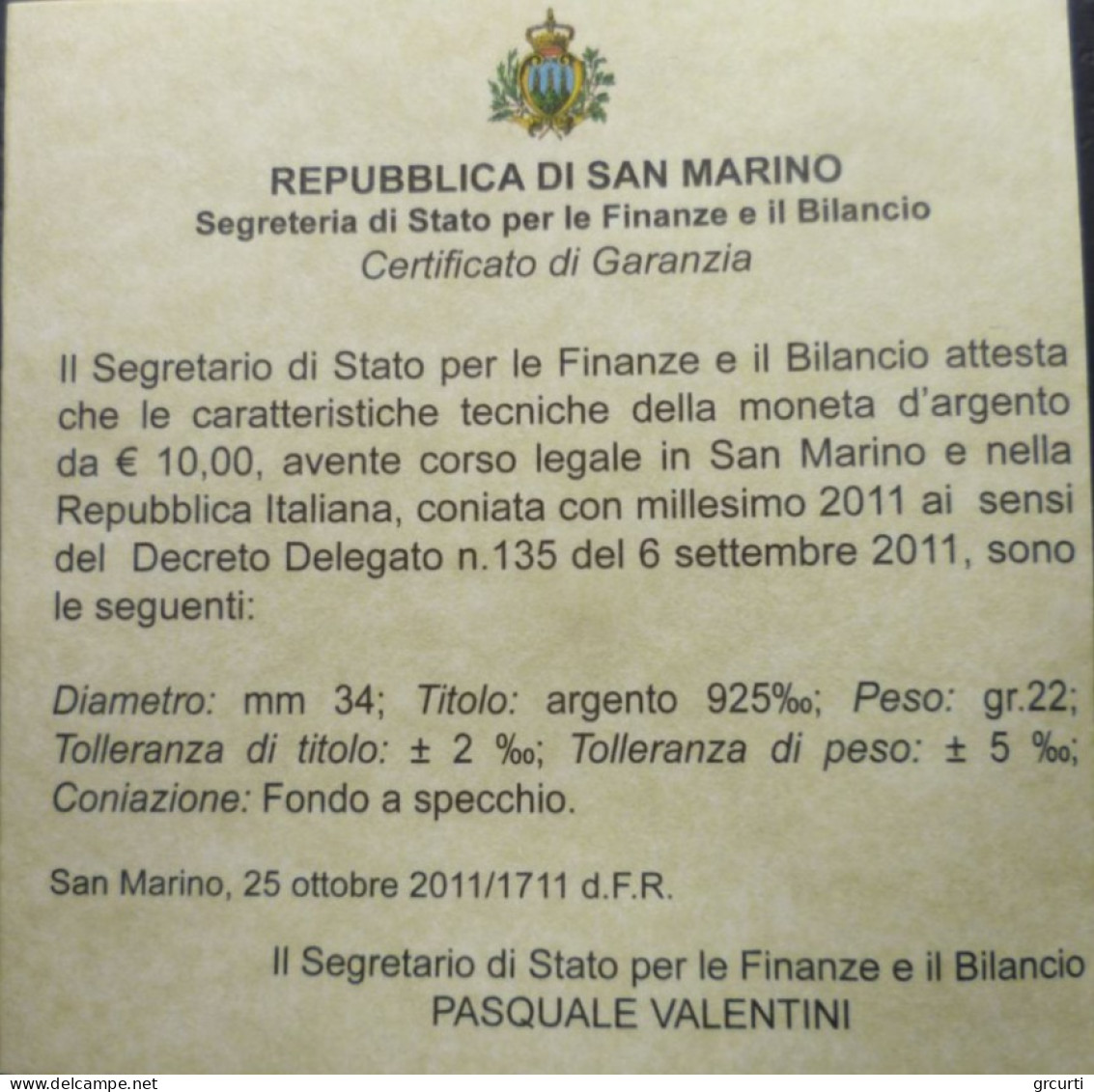 San Marino - 10 Euro 2011 - 10° Anniversario Dell'Euro - KM# 503 - San Marino