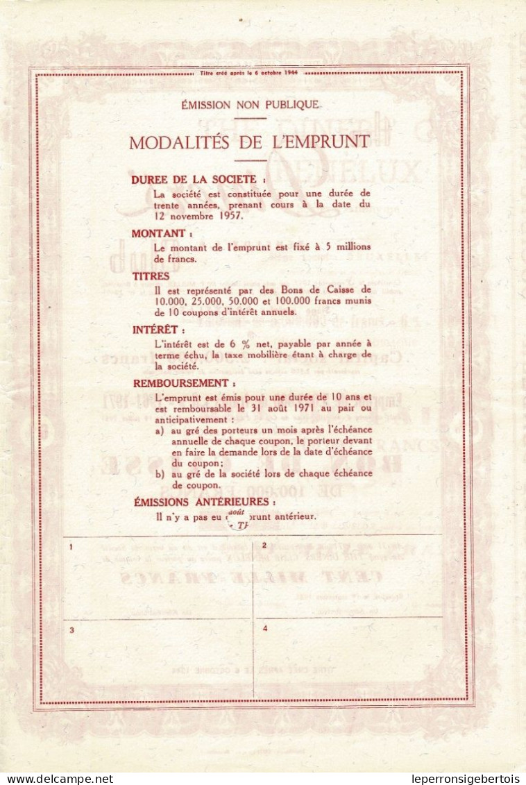 Obligation De 1961 - The Diners Club Bénélux - Déco - Blanco - D - F