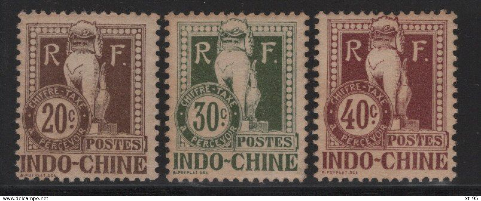 Indochine - Taxe N°10 à 12 - Cote 16€ - * Neufs Avec Charniere - Unused Stamps