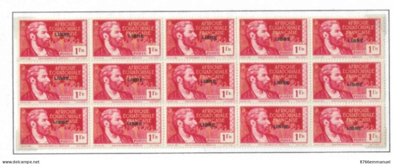 A.E.F. N°115 N** En Feuille De 15 Exemplaires  FRANCE LIBRE - Unused Stamps