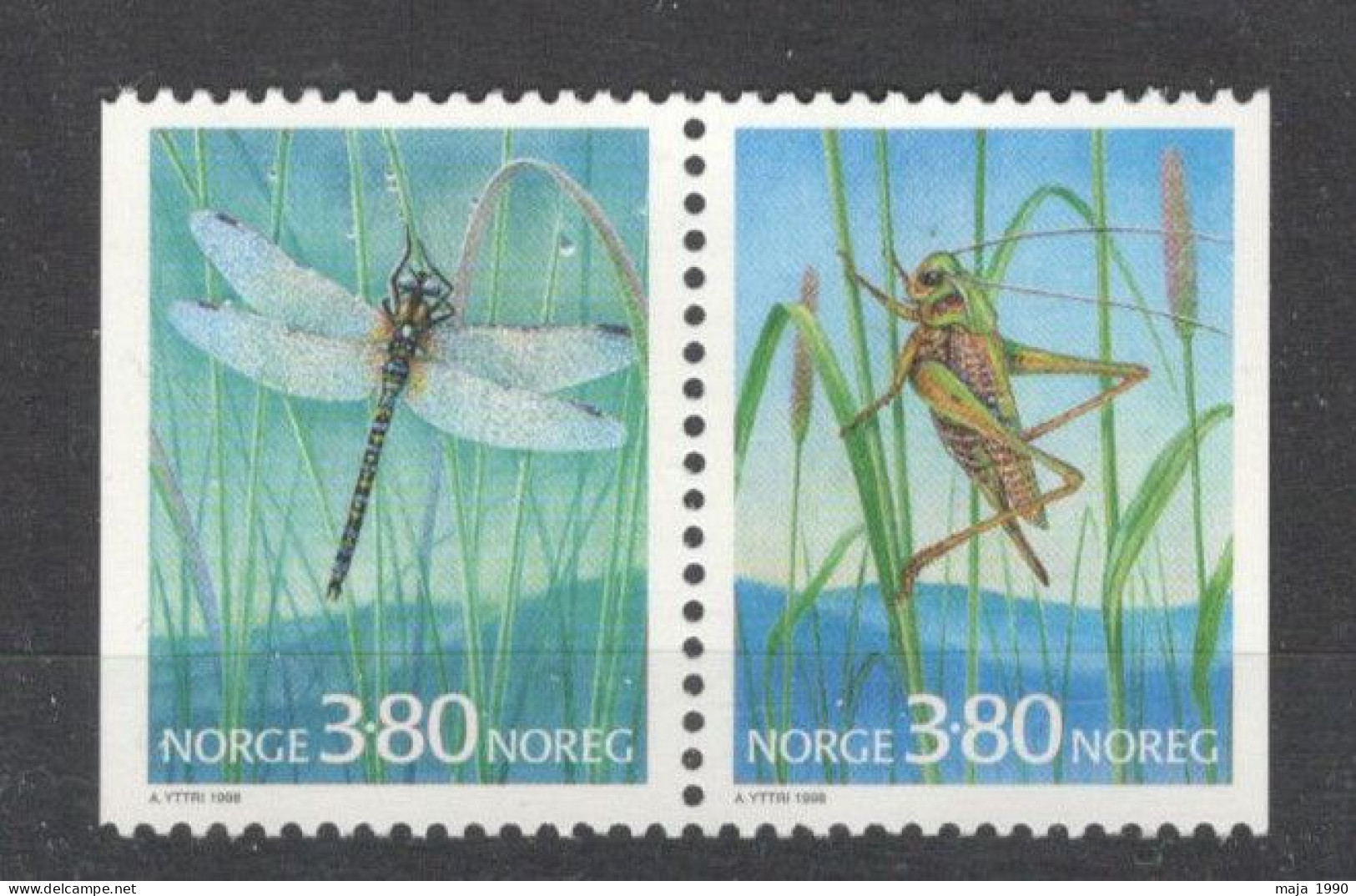 NORWAY - MNH PAIR - FAUNA - INSECTS - Mi.No. 1275/76 - 1998. - Ungebraucht