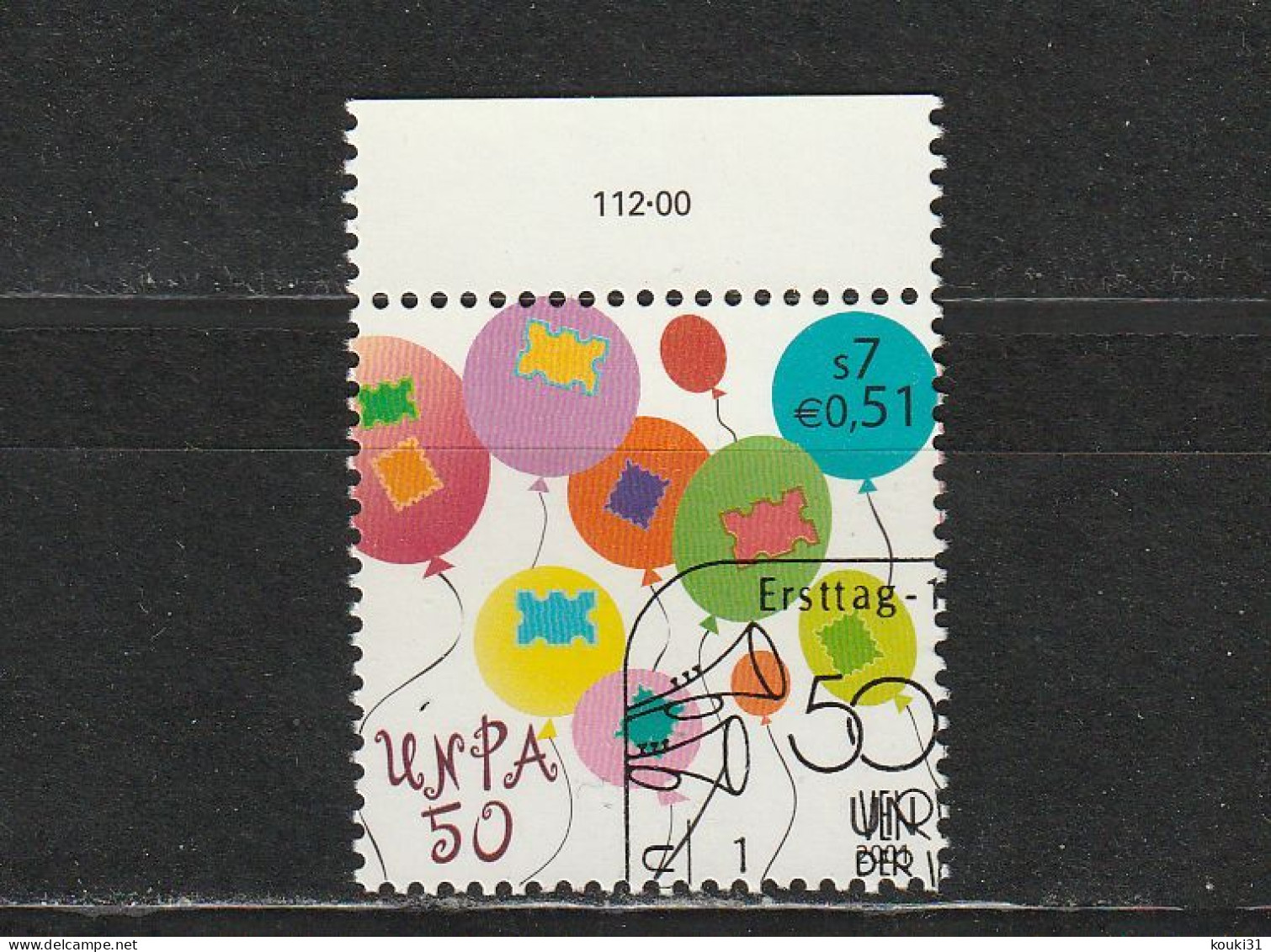 Nations Unies ( Vienne ) YT 357 Obl : Ballons Et Timbres - 2001 - Oblitérés