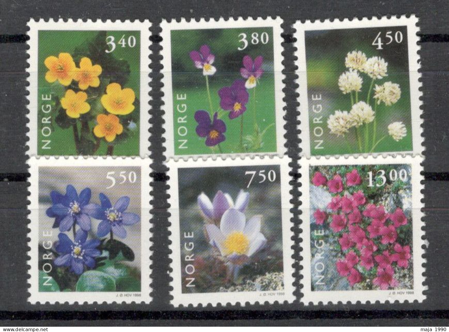 NORWAY - MNH SET- FLORA - FLOWERS - Mi.No. 1269/74 - 1998. - Nuevos