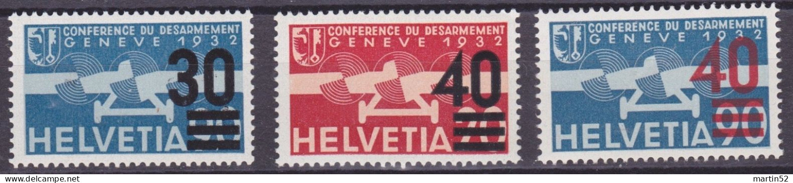 SALE 90% Off Schweiz Suisse 1936/37: Aufdrucke 30+40 Provisoires Zu PA 23-25 Mi 292+293+310 (Zu CHF 34.00) à 10% Du Cote - Ongebruikt