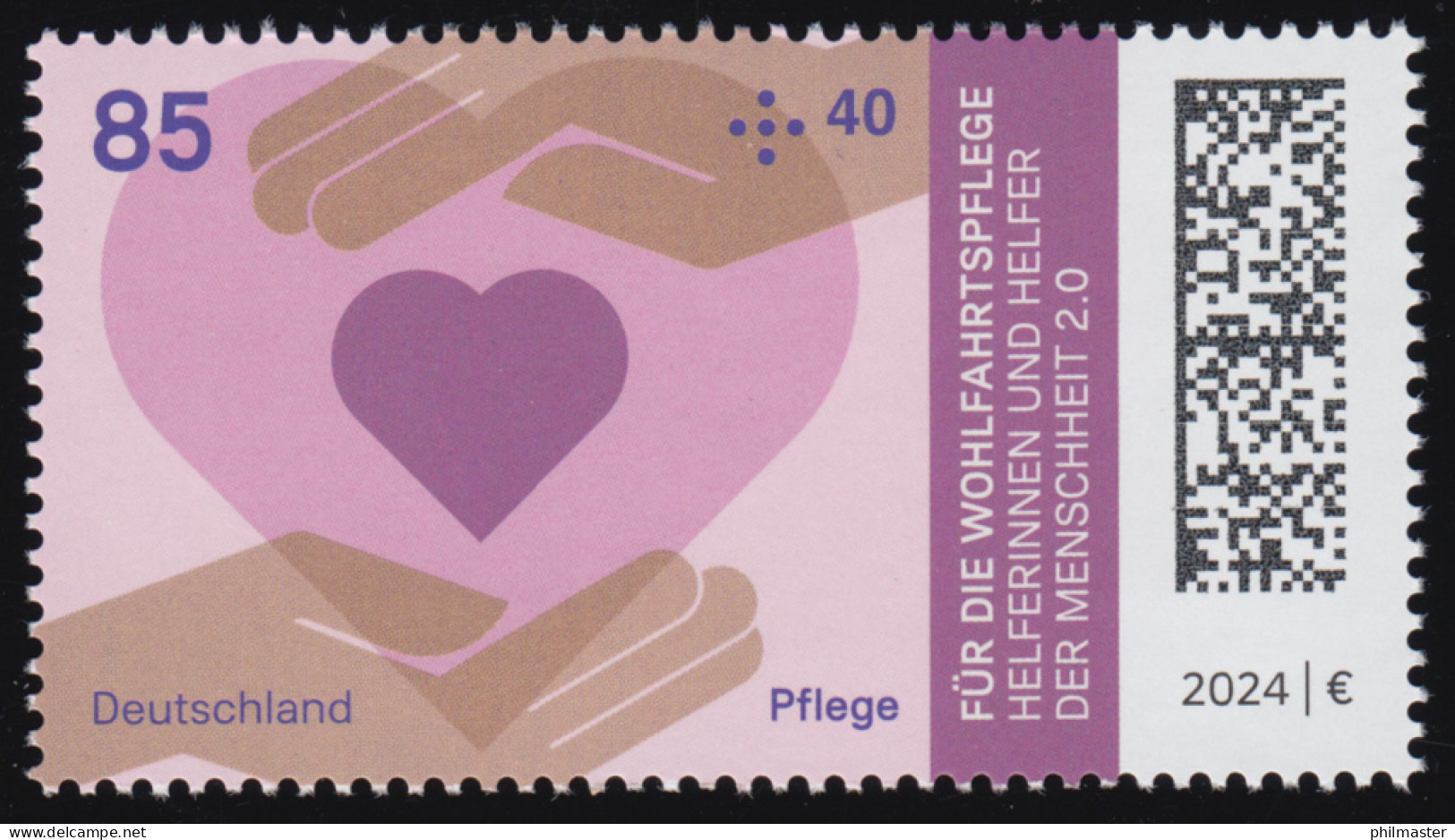 3811 Wohlfahrt Helfer 85+40 Pflege, Nassklebend, Postfrisch **/MNH - Ungebraucht