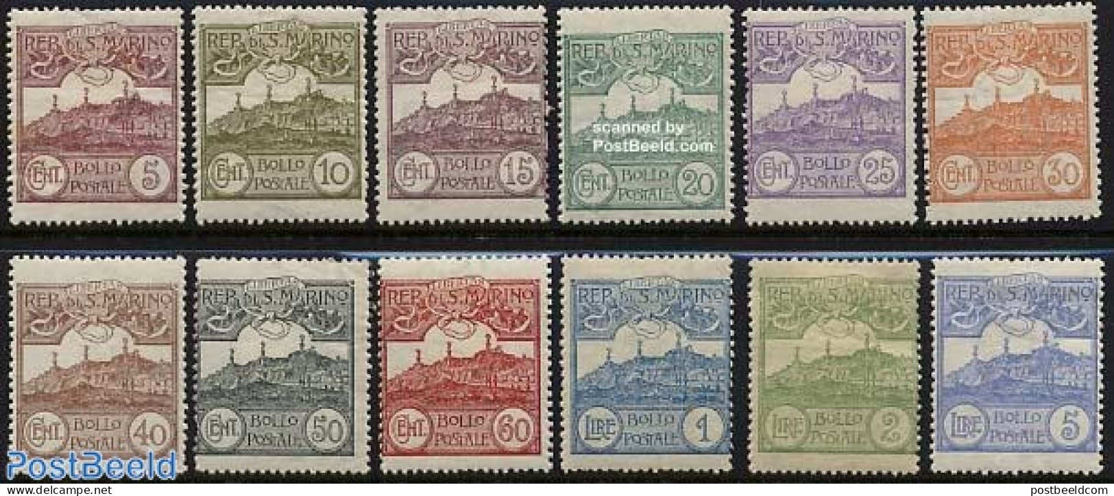 San Marino 1925 Mount Titano 12v, Mint NH - Unused Stamps