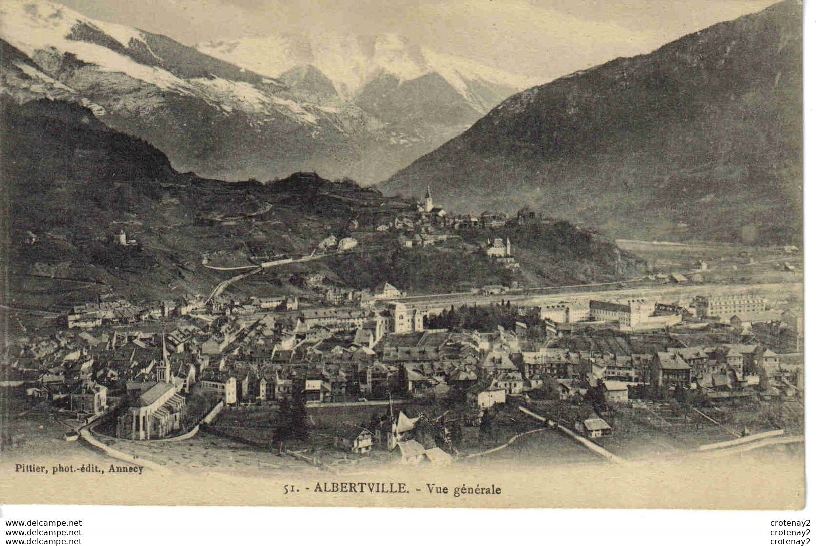 73 ALBERTVILLE N°51 Vue Générale Pittier Photo éditeur Annecy VOIR DOS - Albertville