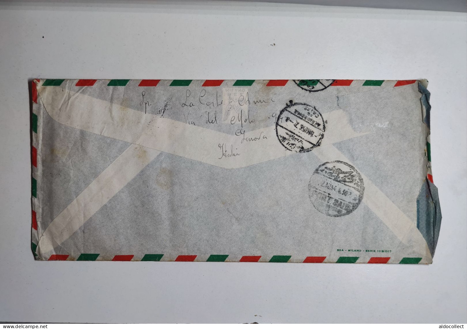 Lettera Via Aerea Da Genova Per Porto Said Egitto Del 1954 - Poste Aérienne