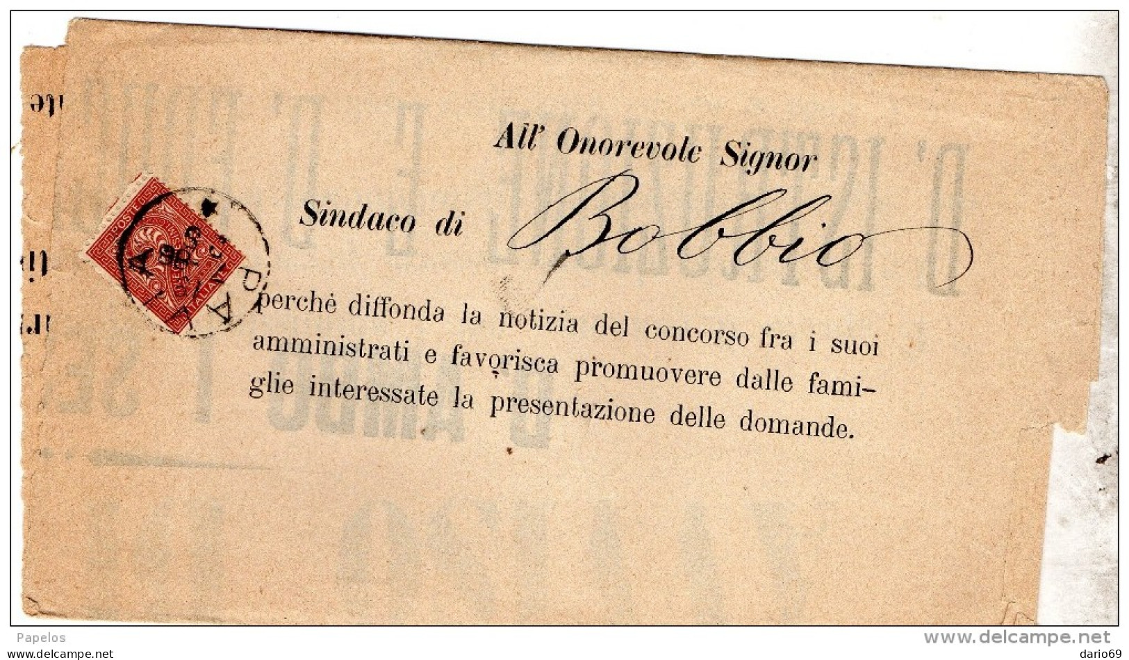 1888  LETTERA CON ANNULLO PAVIA - Marcophilia