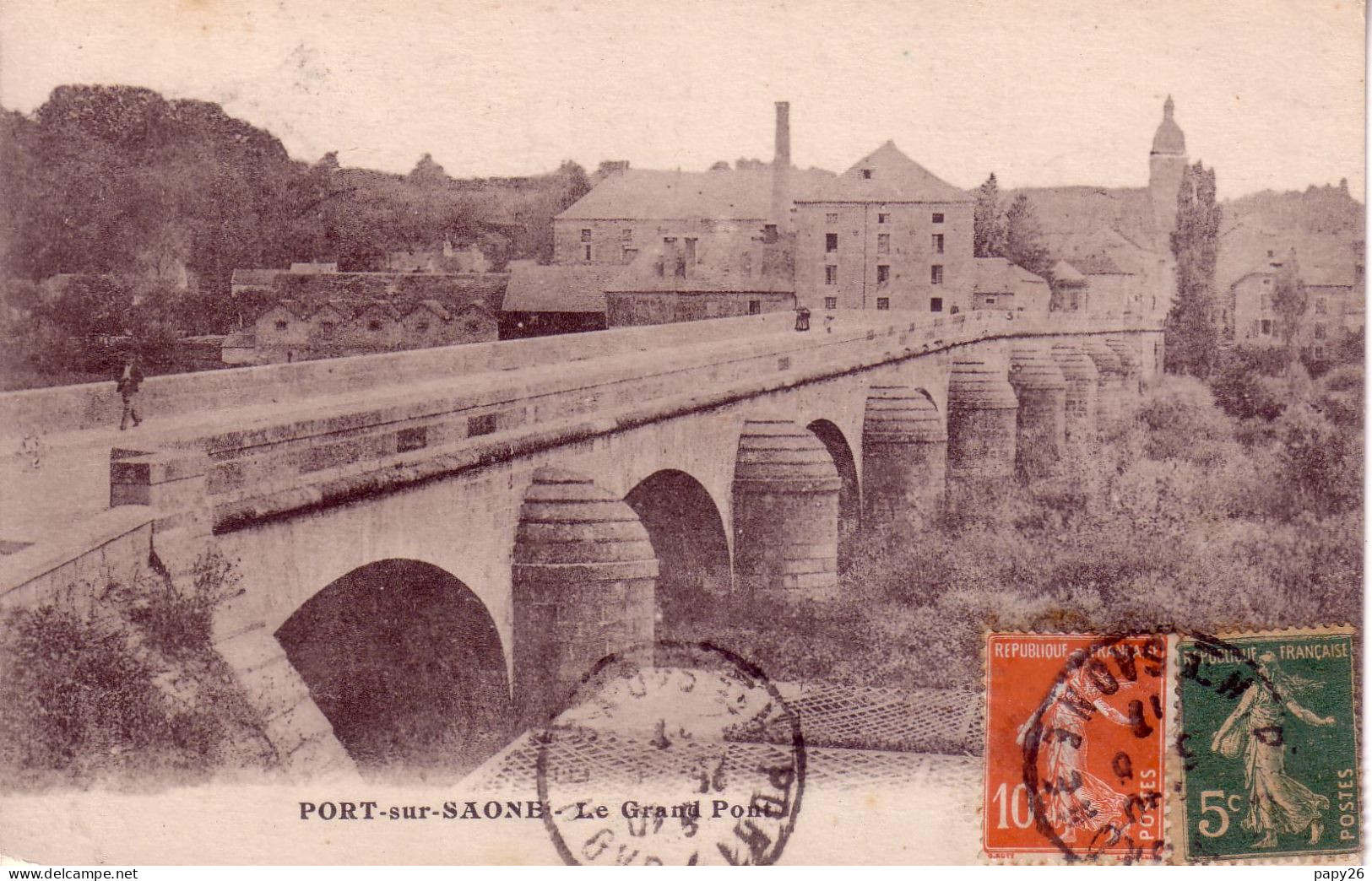 Cpa Port Sur Saone Le Grand Pont - Port-sur-Saône