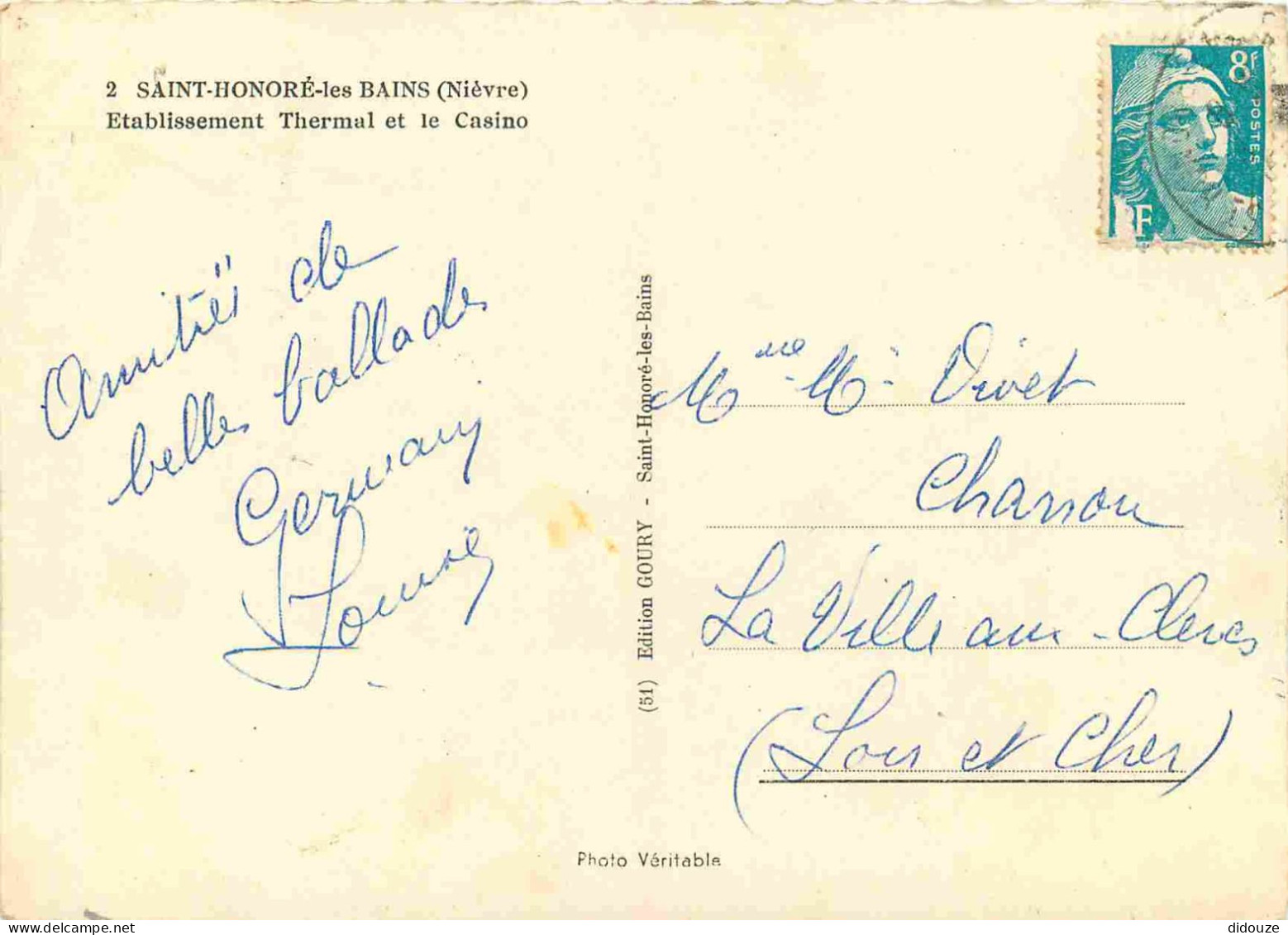 58 - Saint Honoré Les Bains - Etablissement Thermal Et Casino - Mention Photographie Véritable - Carte Dentelée - CPSM G - Saint-Honoré-les-Bains